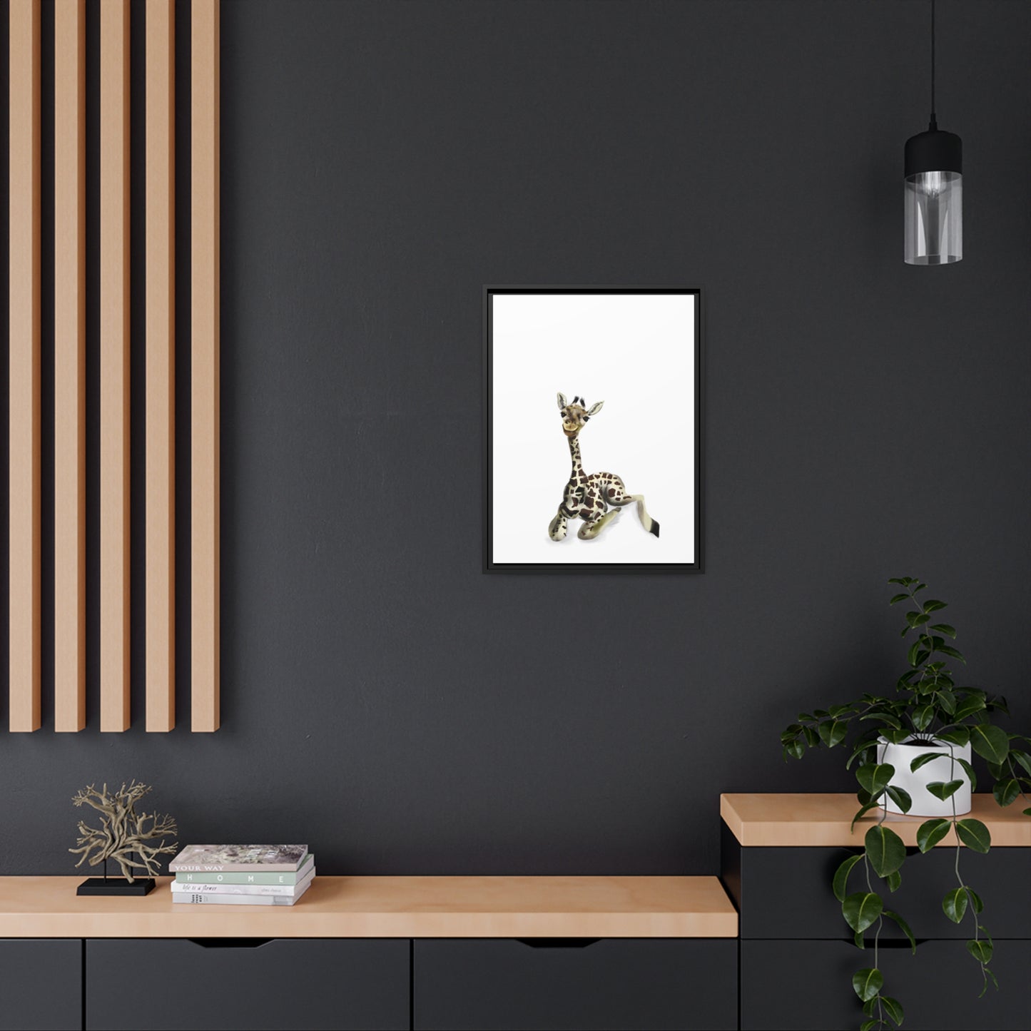 Baby Giraffe Framed Art Print