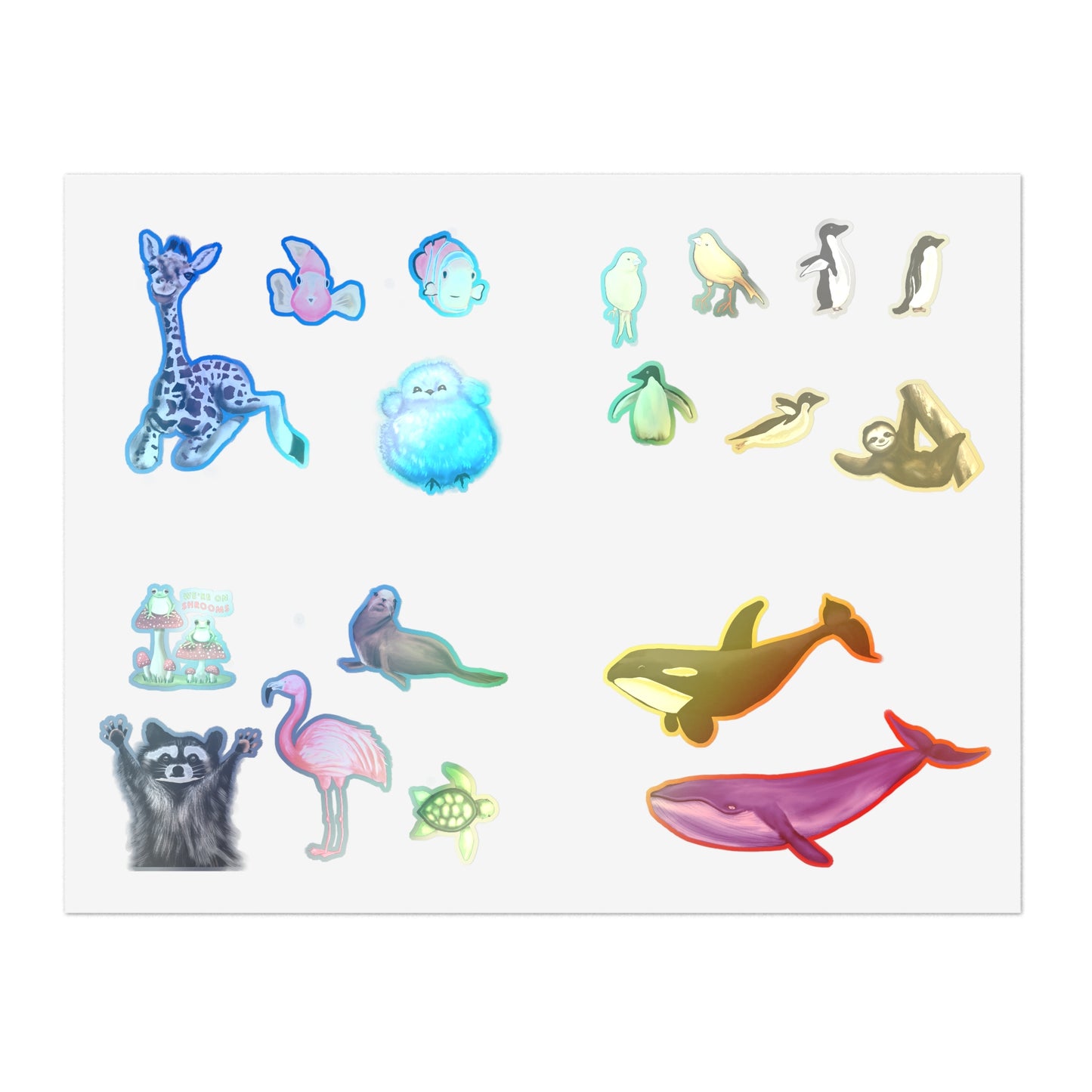 Animal Illustration Sticker Sheet