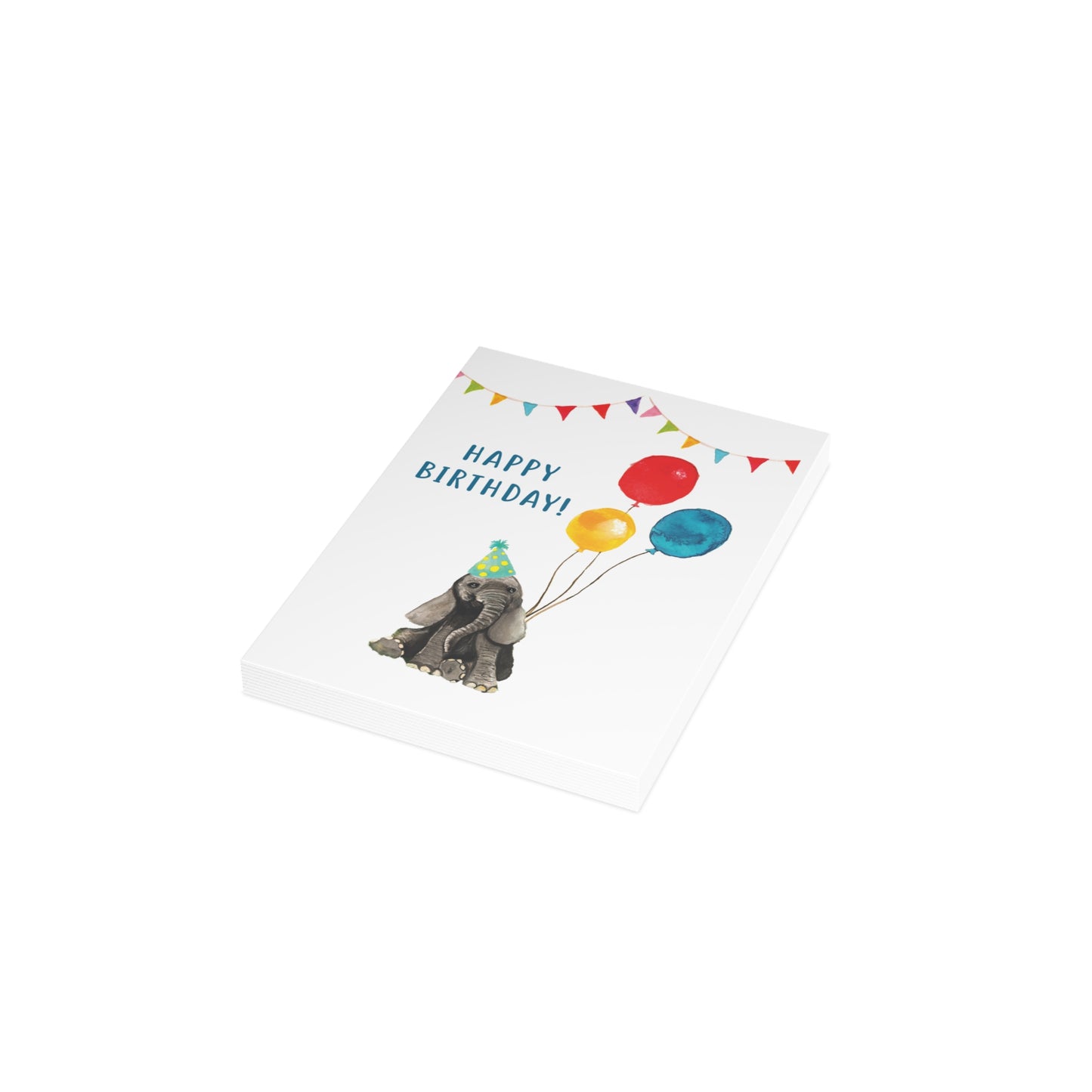 Cute Baby Elephant Birthday Card, WAtercolor Baby elephant Art Print, cute birthday card for first birthday