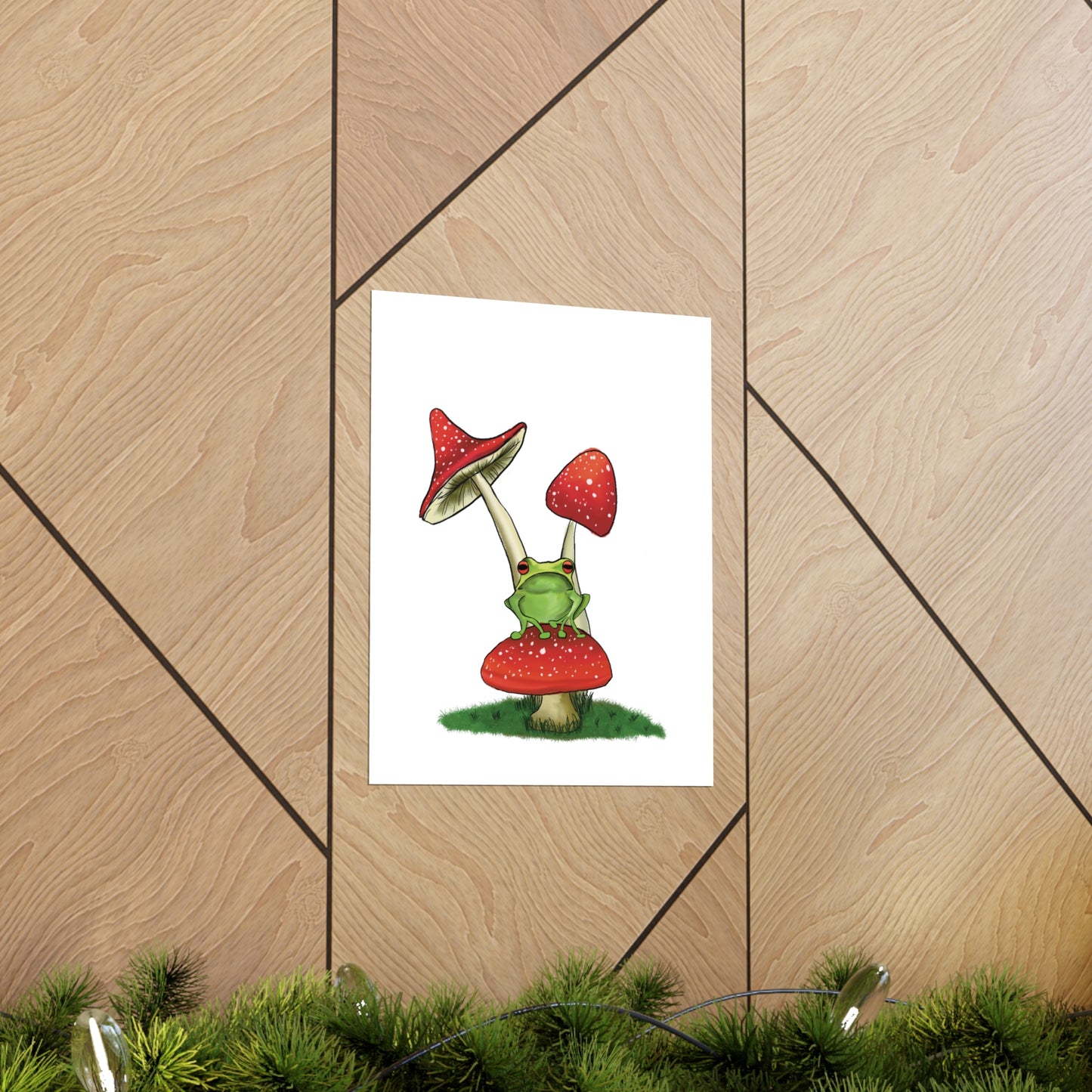 Frog on a Mushroom Art Print