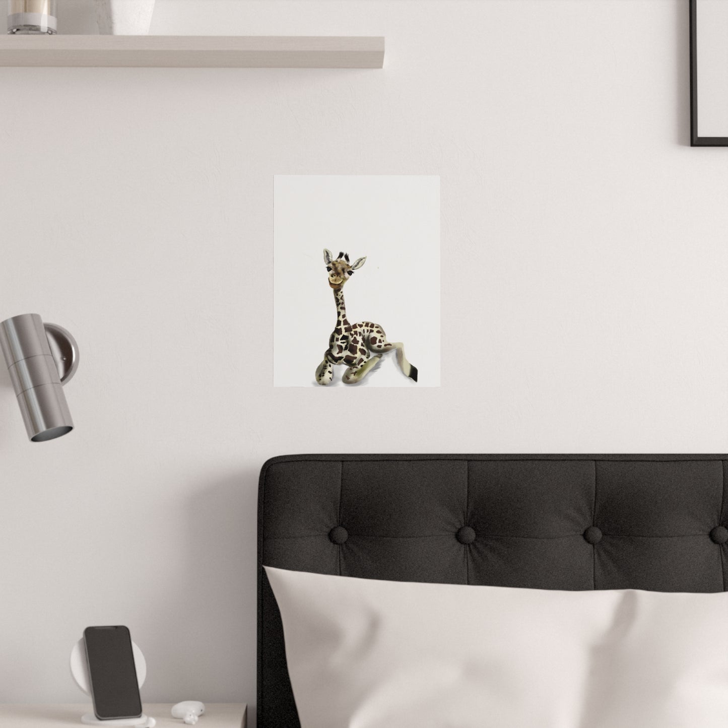 Cute Baby Giraffe Satin Poster