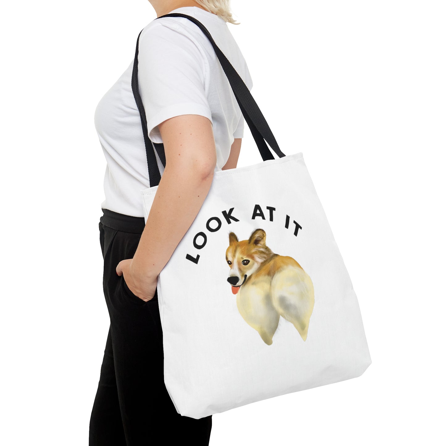 Funny Corgi Butt Tote Bag, Canvas Tote Bag for Pet lover, Corgi Owner, Gift for Corgi Mom, Cute Funny Corgi Butt Art