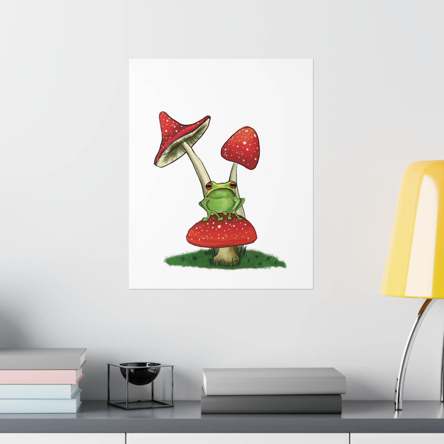 Frog on a Mushroom Art Print