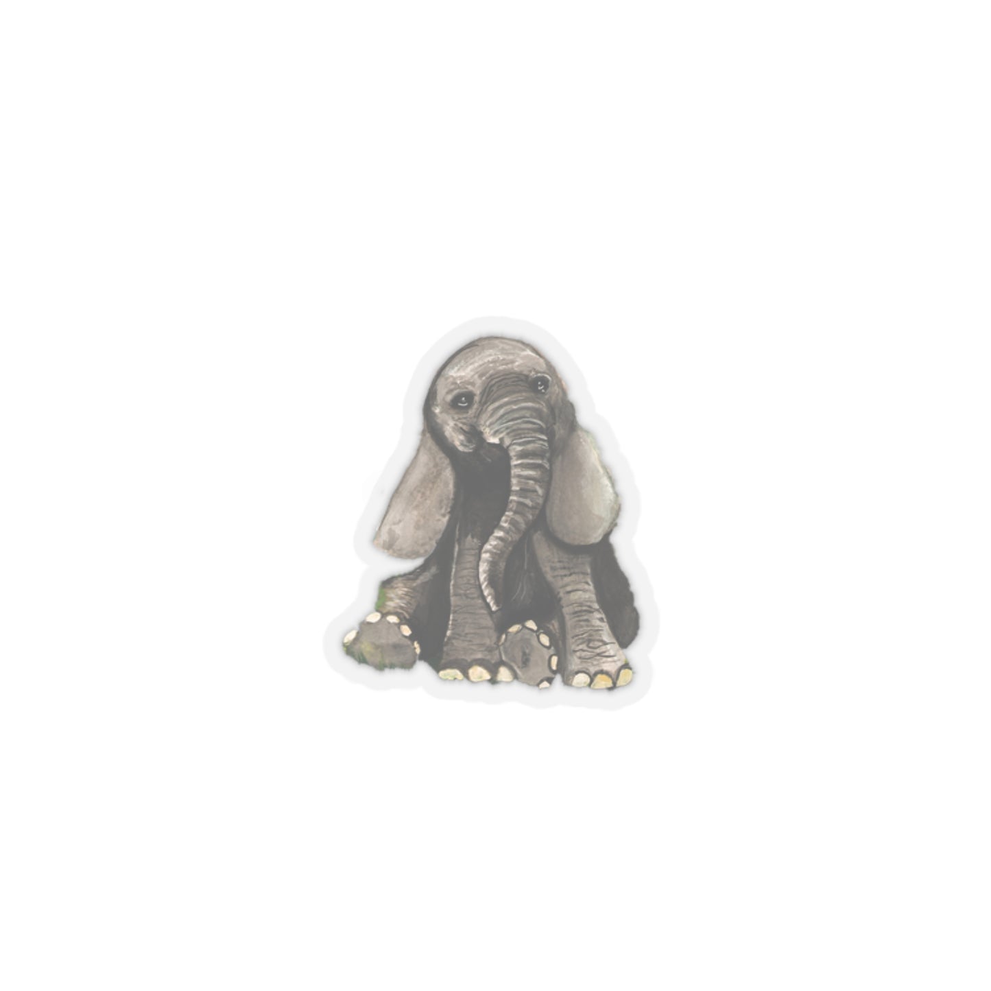 Cute Watercolor Baby Elephant sticker, watercolor sticker cute, baby animal watercolor kids sticker