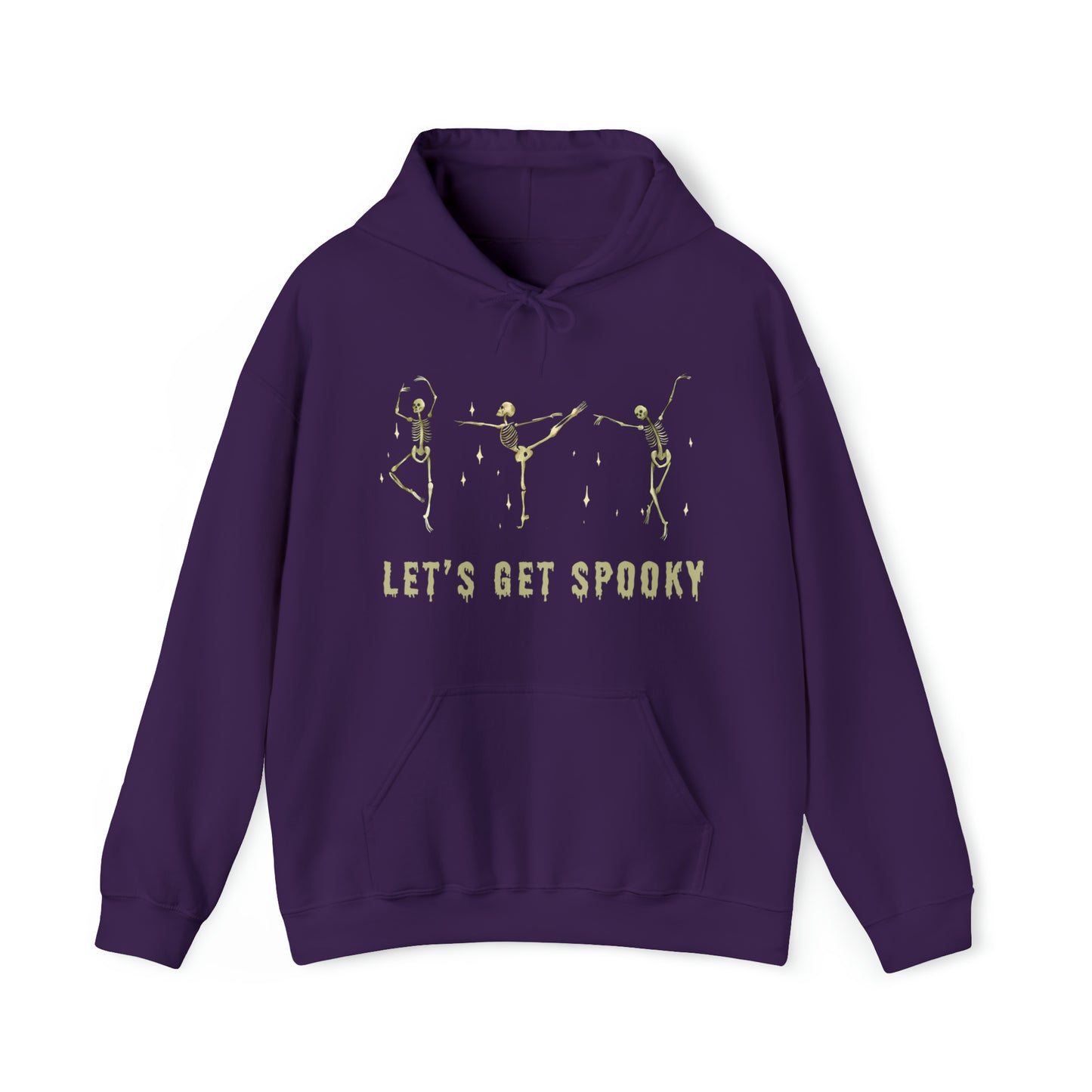Halloween hoodie cute skeletons, Halloween Sweatshirt, Cute Lets get spooky, Fall Hoodie for women, orange hoodie cute gift