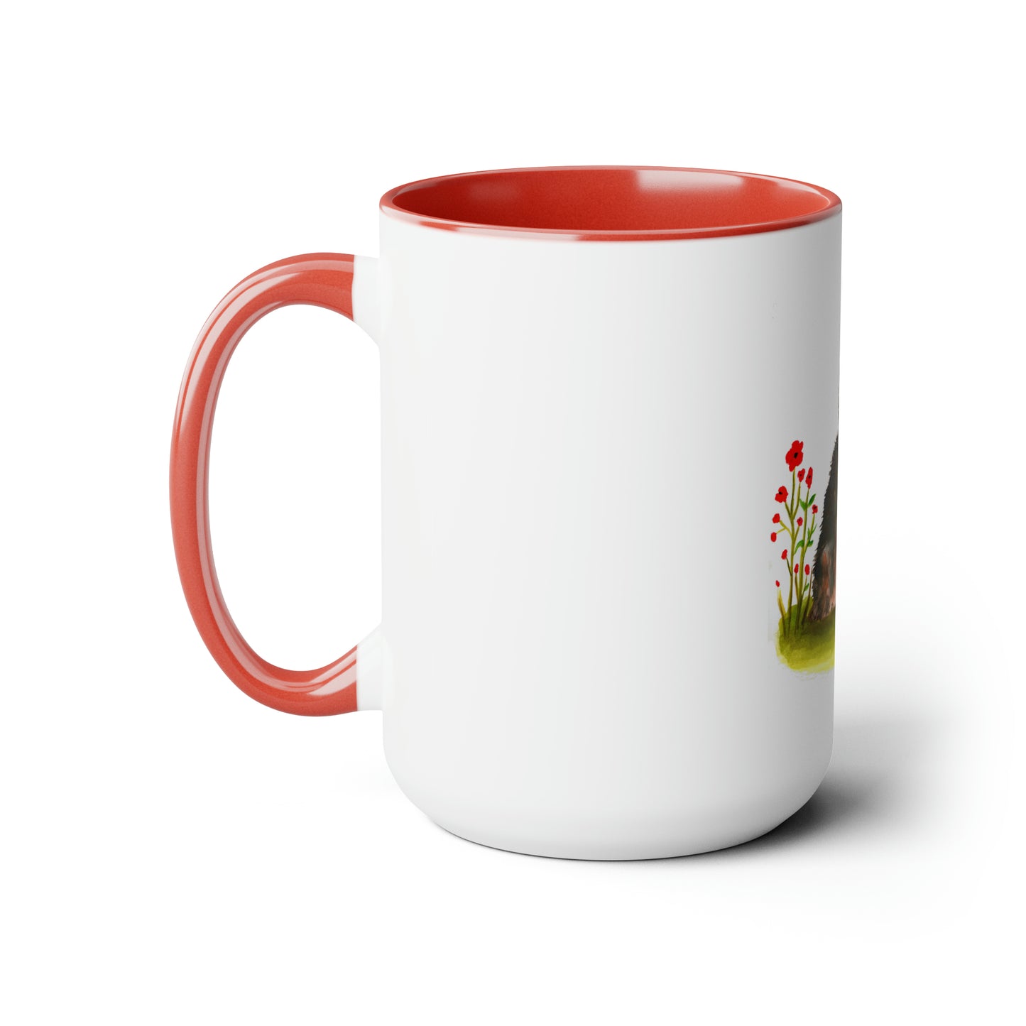 Cute Australian Shepherd in Peonies Mug, Australian Shepherd dog mom, cute pet mom idea, dog lover mom cute gift idea
