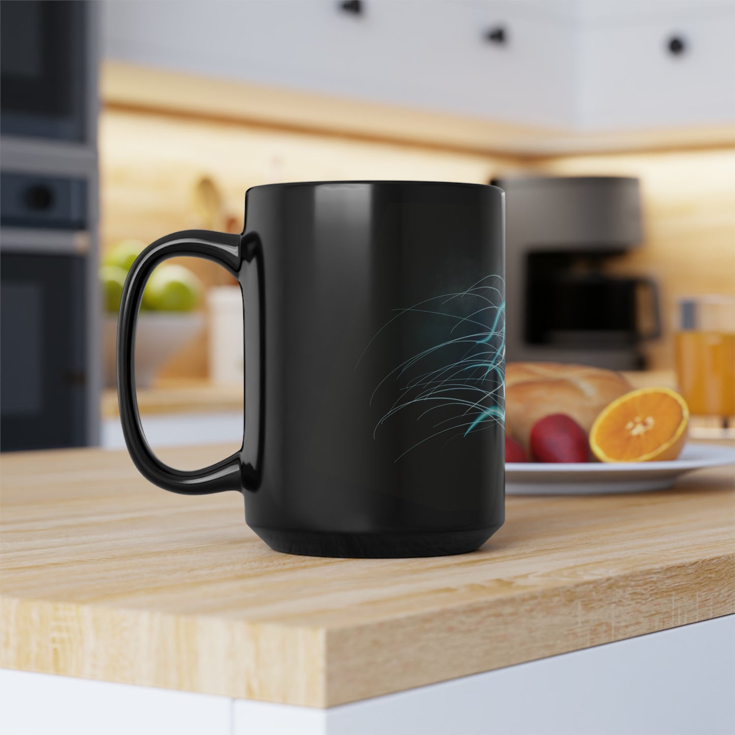 Bioluminescent jellyfish mug, glowing jellyfish mug, blue cool mug for jellyfish lovers, pretty jellyfish mug, blue glowing trippy jellyfish art mug