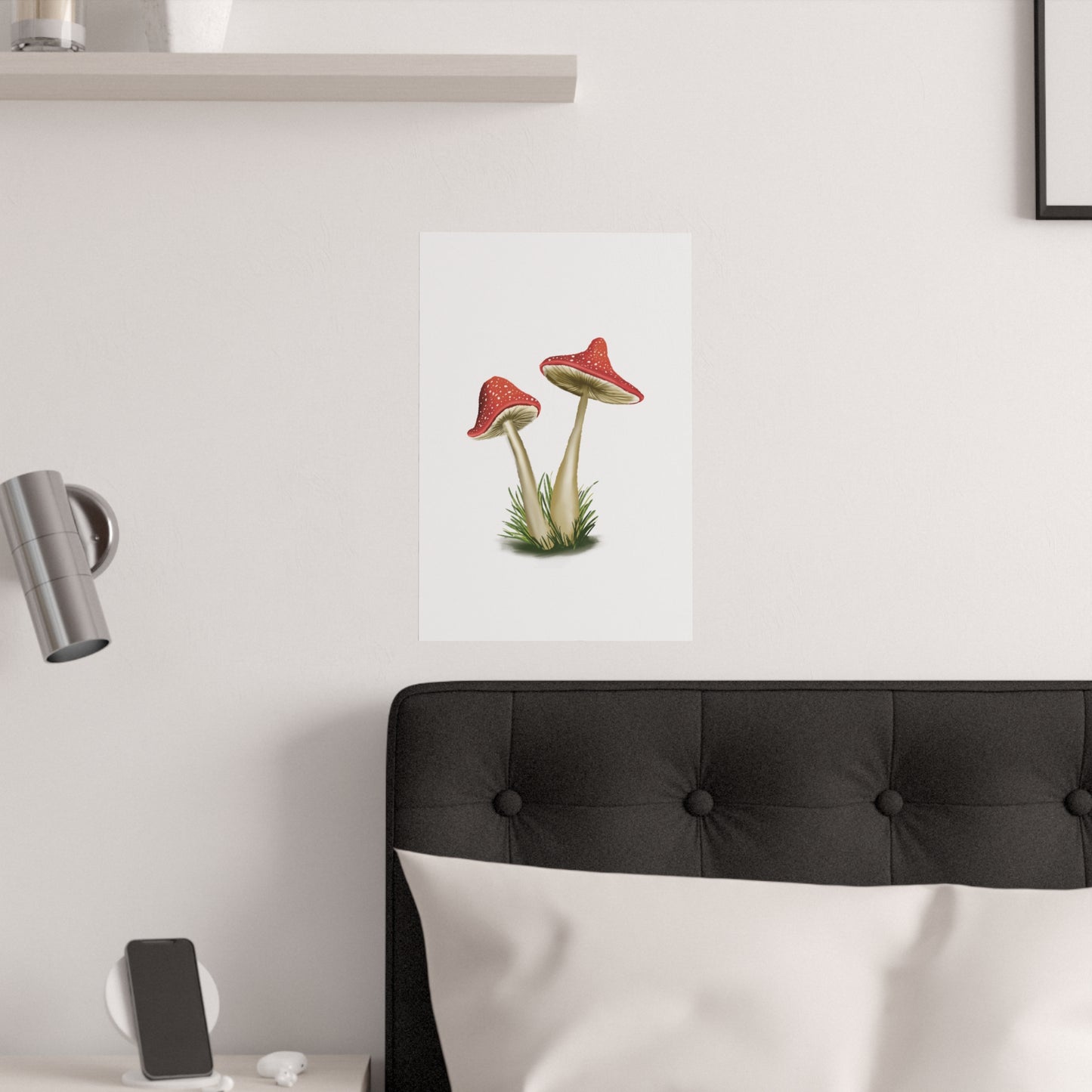 Pretty Red Mushroom Illustration Art Print
