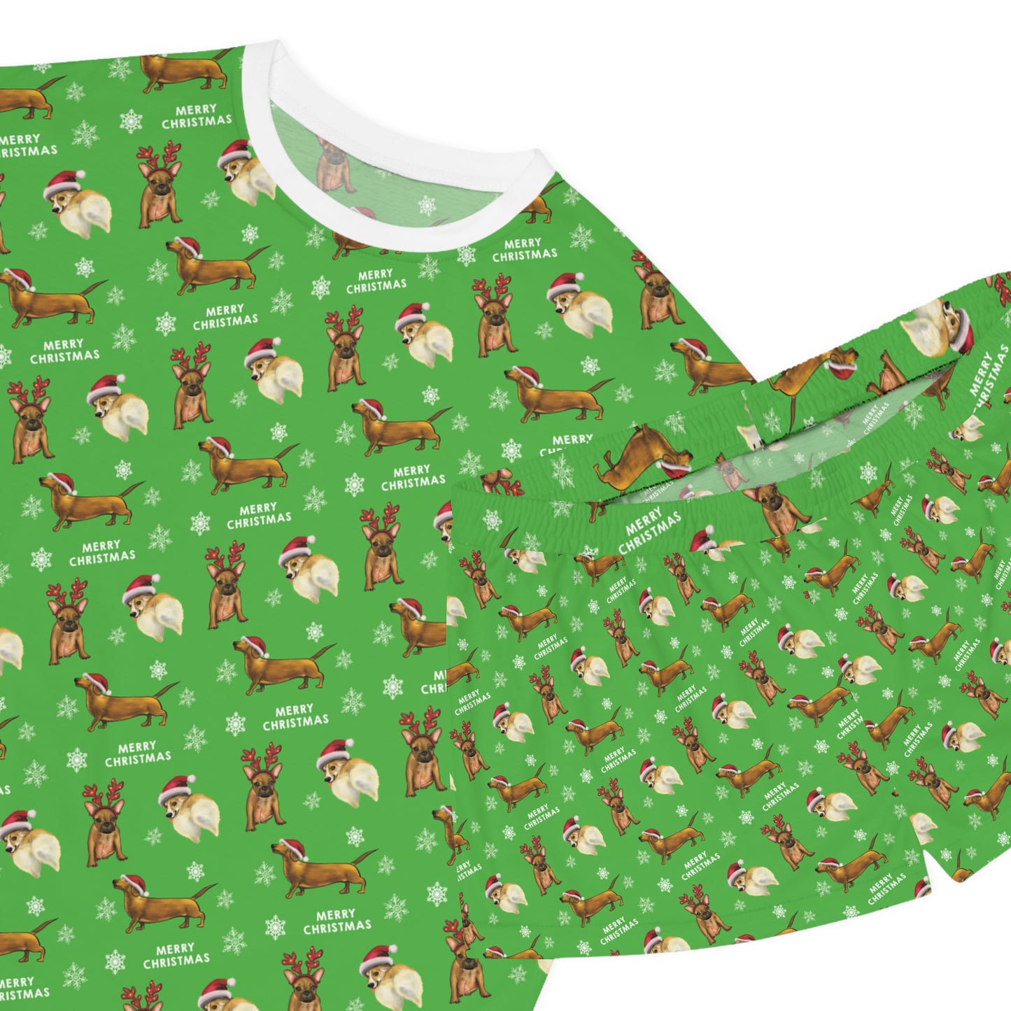 Christmas dog Pajama Set, Christmas PJs, french bulldog christmas, cute holiday dog lover PJ set, All over print cute christmas PJs for her