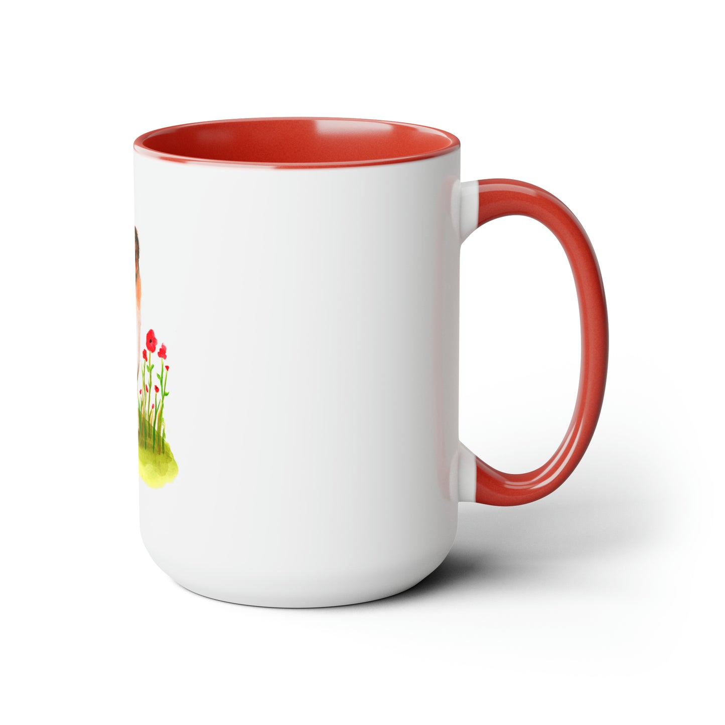 Cute Australian Shepherd in Peonies Mug, Australian Shepherd dog mom, cute pet mom idea, dog lover mom cute gift idea