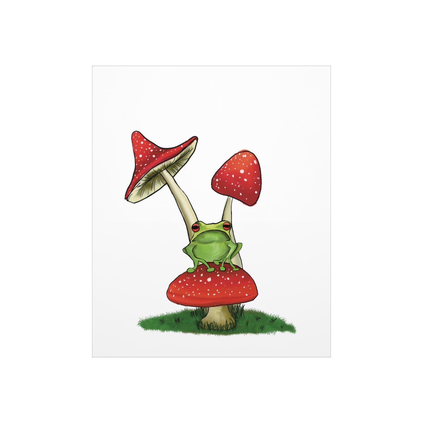 Frog on a Mushroom Art Print