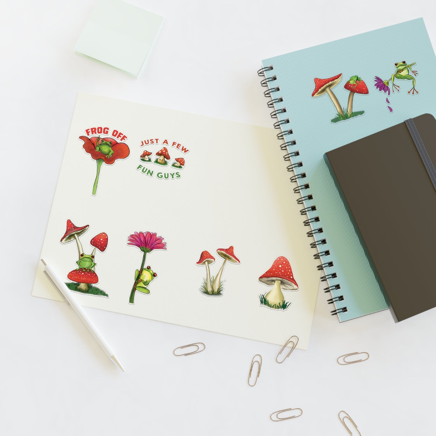 Frog And Shroom Sticker Sheet
