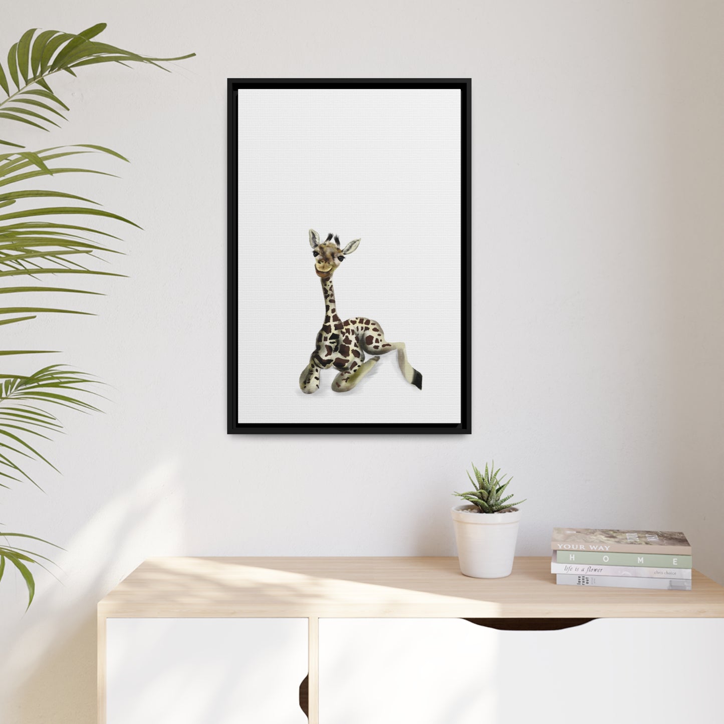Baby Giraffe Framed Art Print