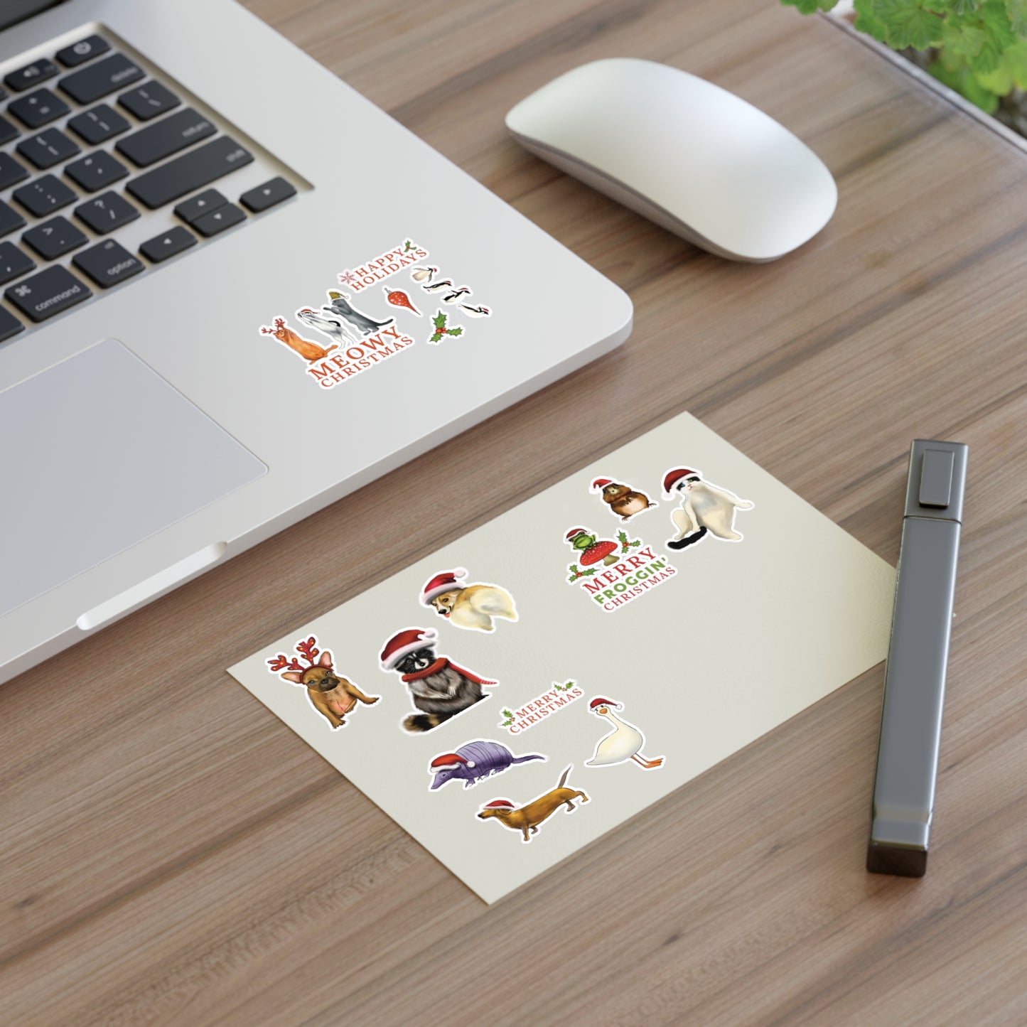 Christmas Animal Sticker Sheet, Christmas dog cute stickers, christmas cat sticker, cute holiday stickers, sticker sheet christmas