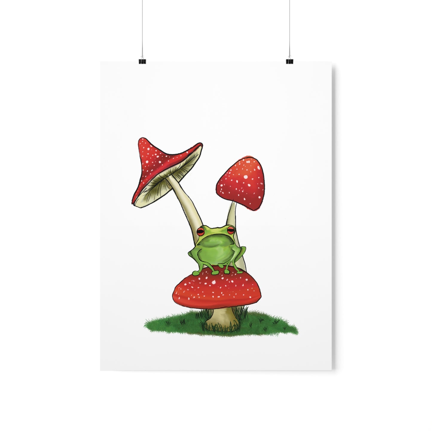 Frog on a Mushroom Art Print