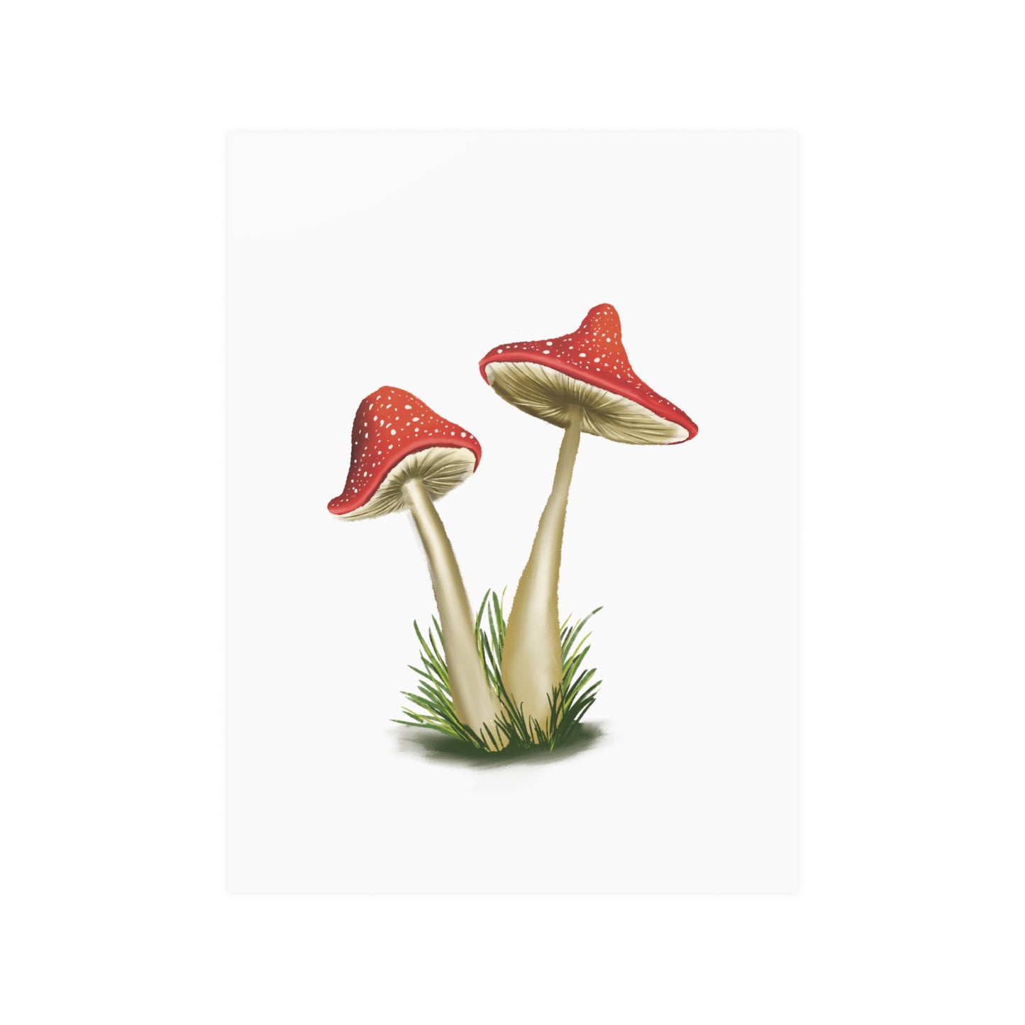 Pretty Red Mushroom Illustration Art Print