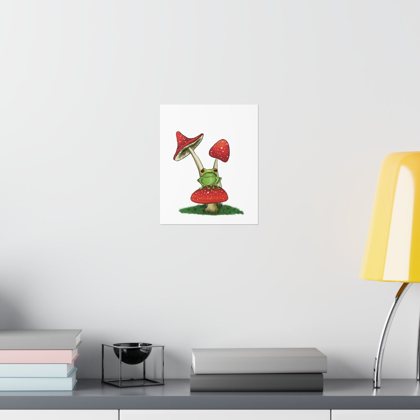 Frog on a Mushroom Art Print