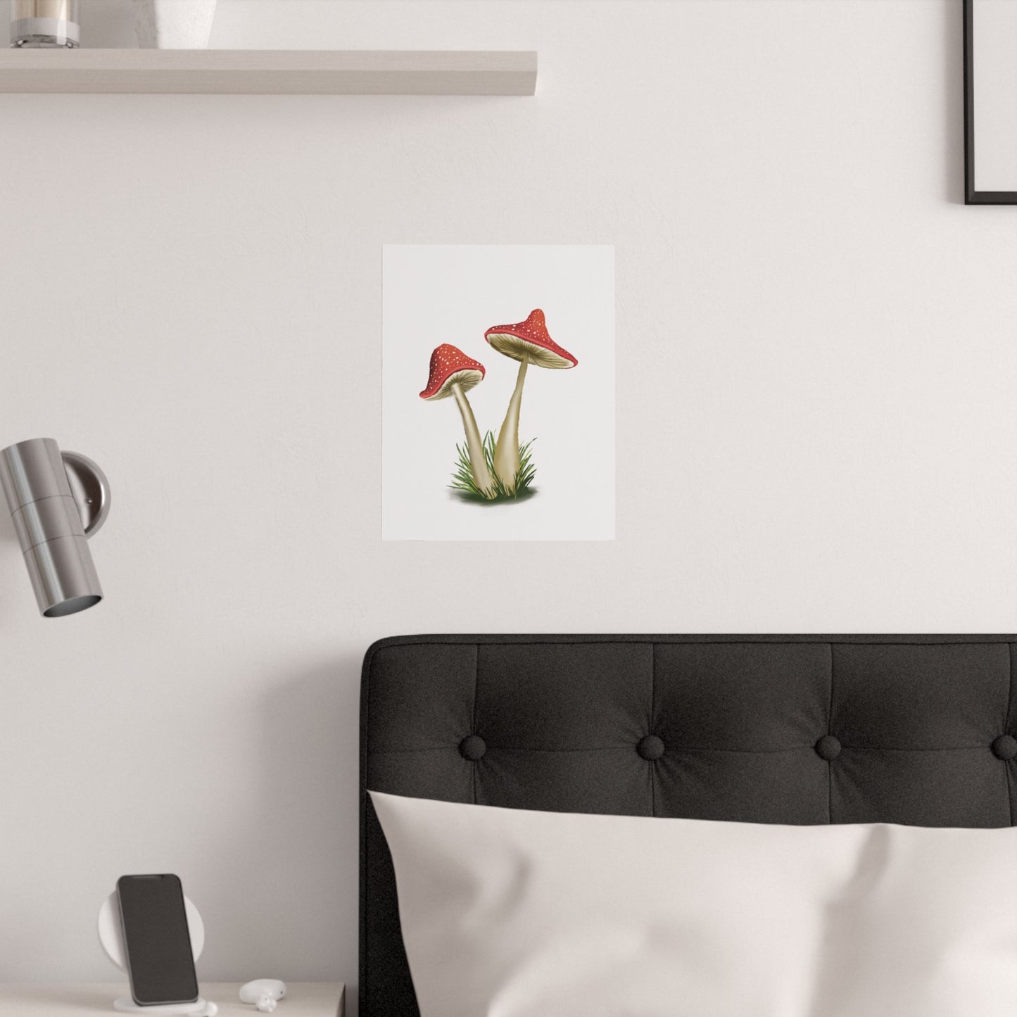 Pretty Red Mushroom Illustration Art Print