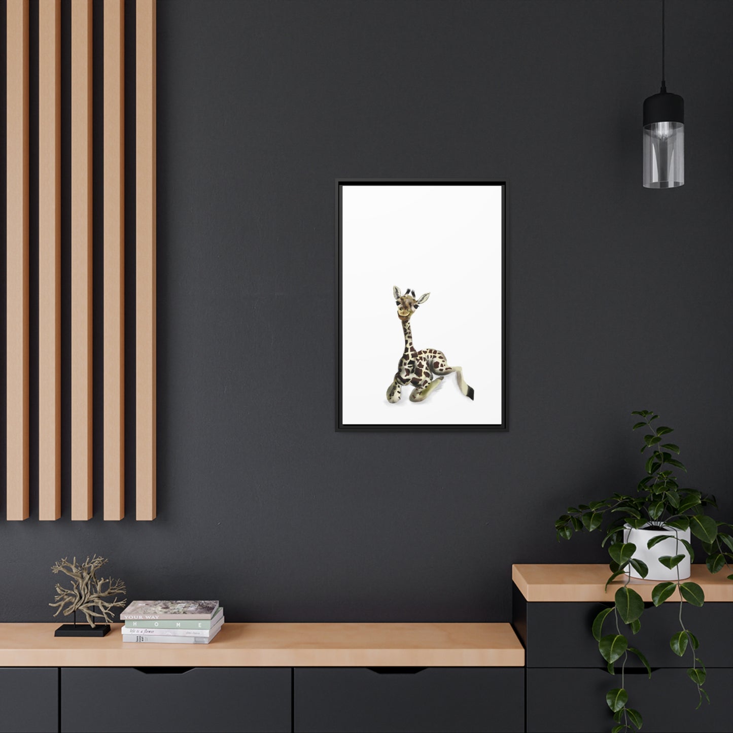 Baby Giraffe Framed Art Print