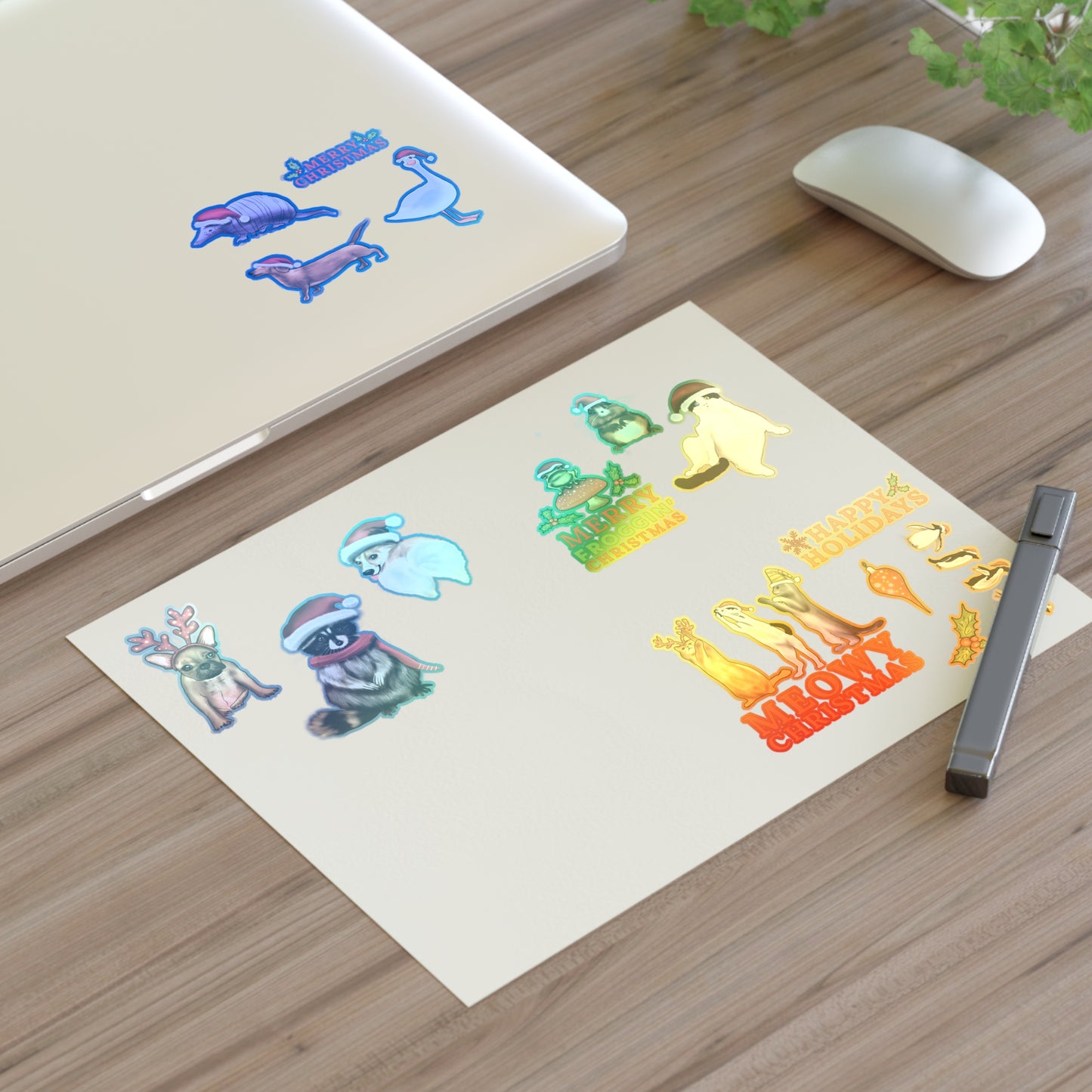 Christmas Animal Sticker Sheet, Christmas dog cute stickers, christmas cat sticker, cute holiday stickers, sticker sheet christmas
