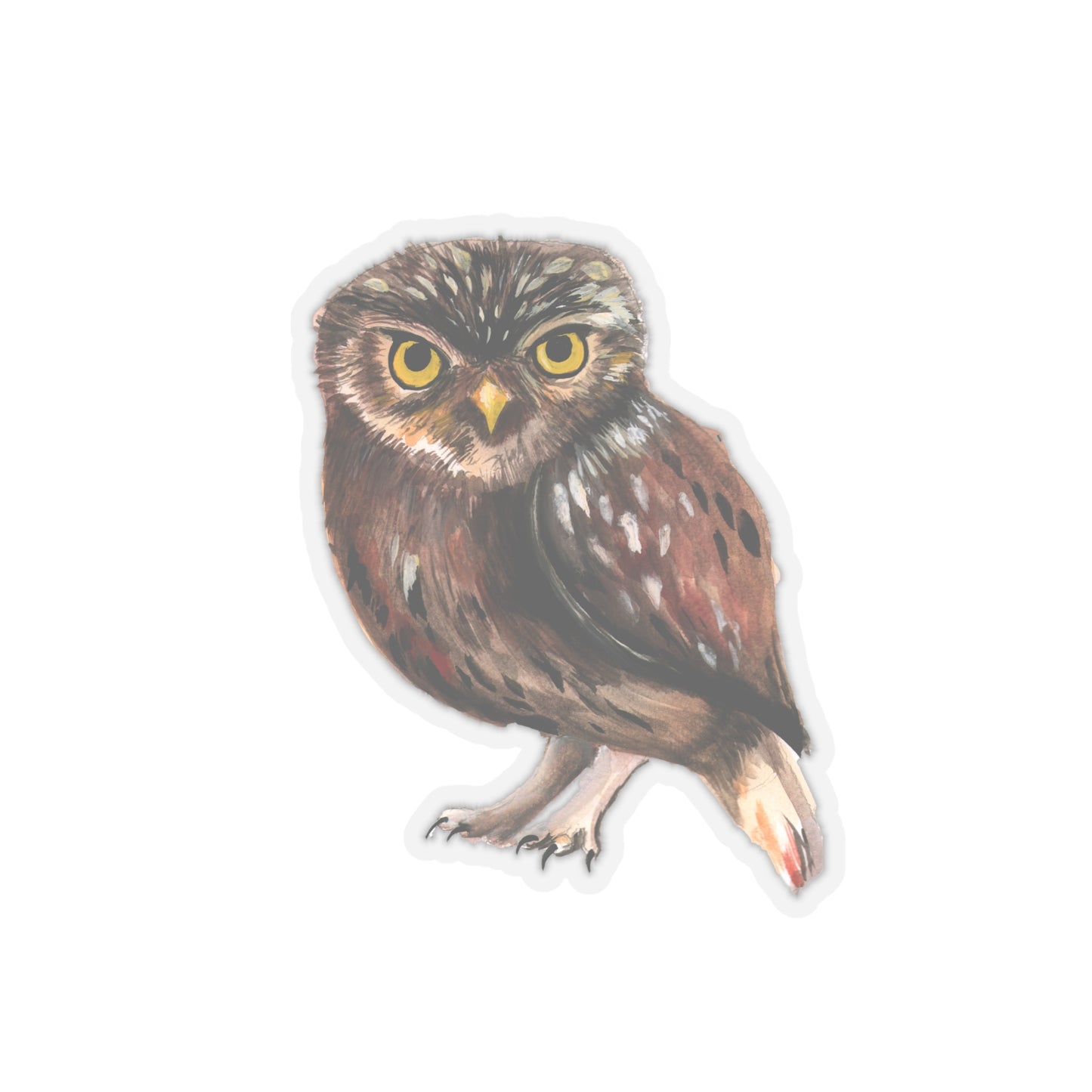 Watercolor Owl Sticker, pretty watercolor owl sticker, owl lovers gift, gift idea for animal lover, owl lover cute vinyl sticker