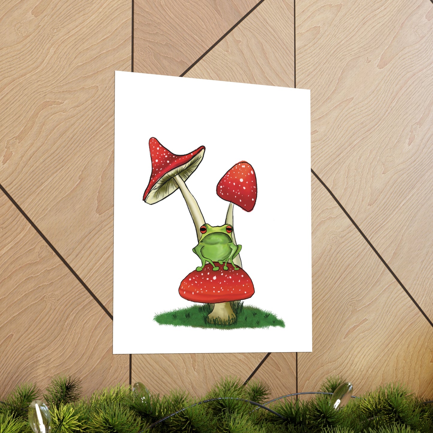 Frog on a Mushroom Art Print