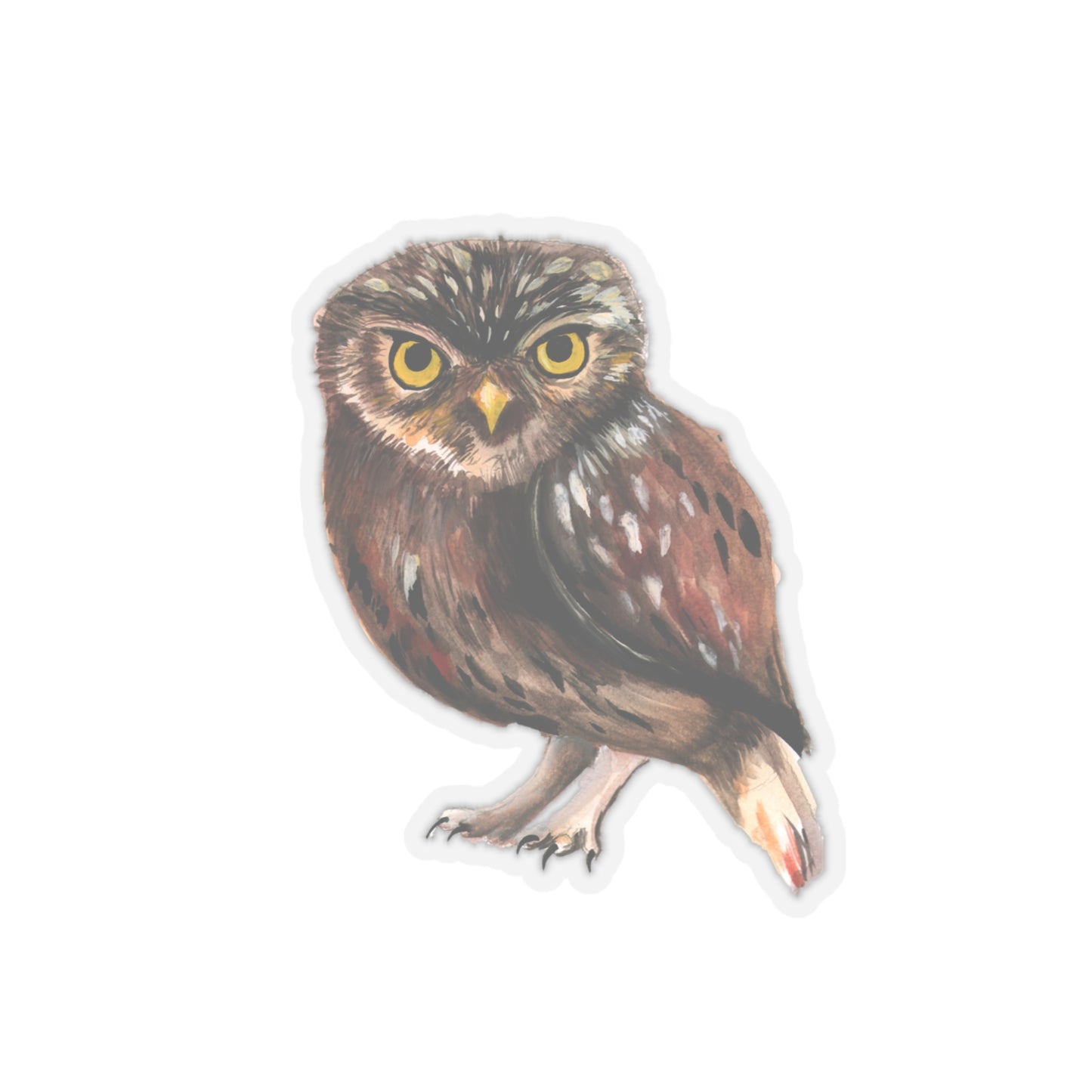 Watercolor Owl Sticker, pretty watercolor owl sticker, owl lovers gift, gift idea for animal lover, owl lover cute vinyl sticker