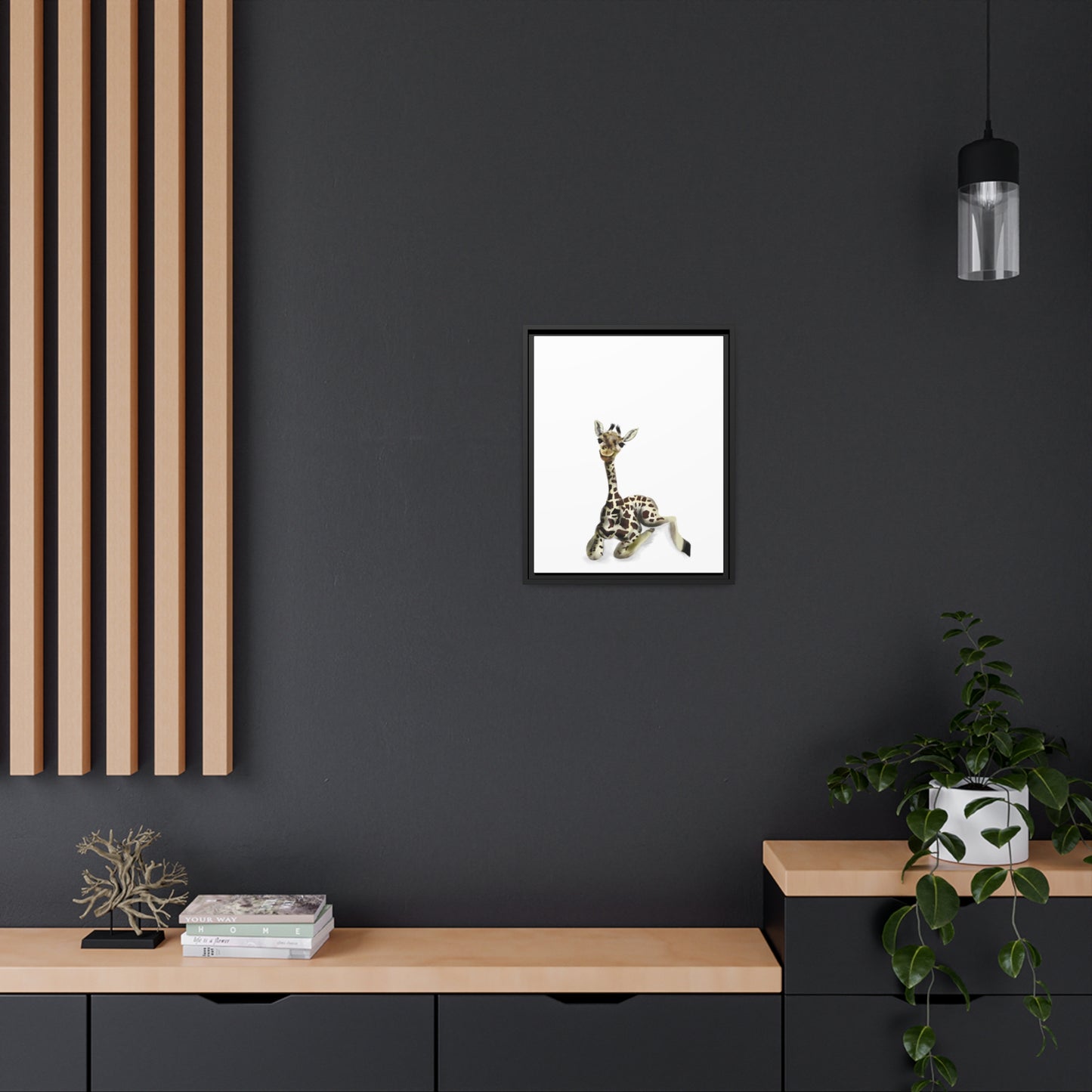 Baby Giraffe Framed Art Print