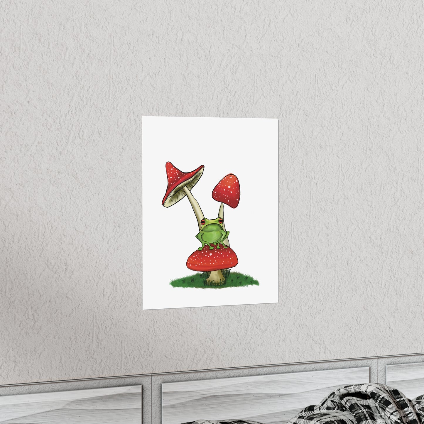Frog on a Mushroom Art Print