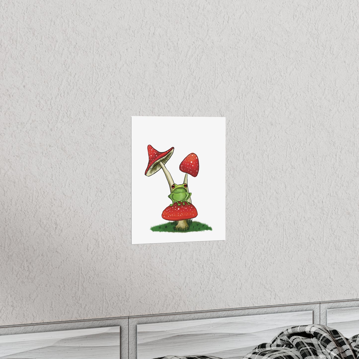 Frog on a Mushroom Art Print