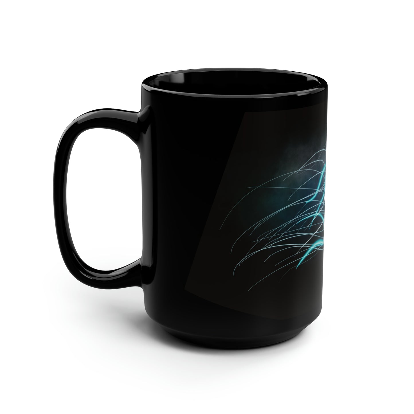 Bioluminescent jellyfish mug, glowing jellyfish mug, blue cool mug for jellyfish lovers, pretty jellyfish mug, blue glowing trippy jellyfish art mug