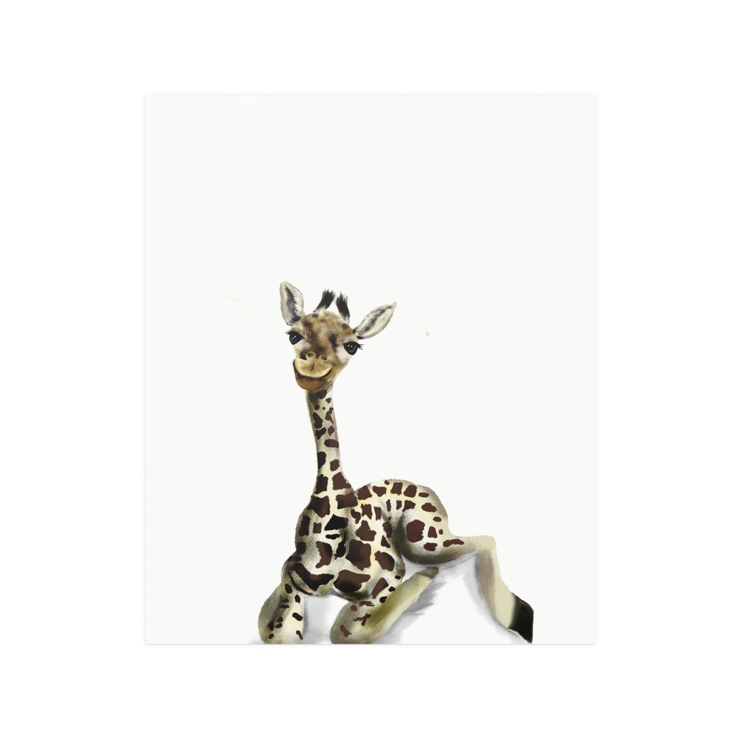 Cute Baby Giraffe Satin Poster