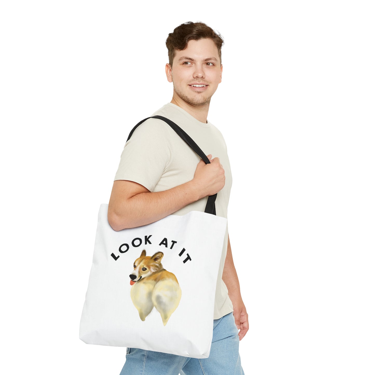 Funny Corgi Butt Tote Bag, Canvas Tote Bag for Pet lover, Corgi Owner, Gift for Corgi Mom, Cute Funny Corgi Butt Art
