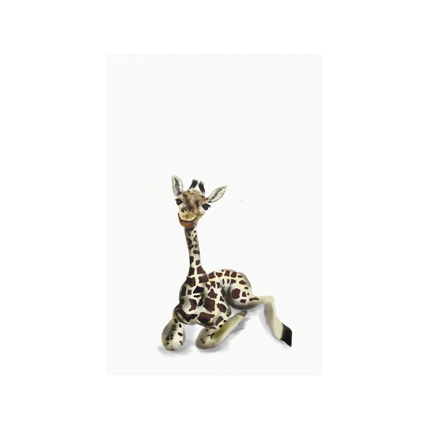 Cute Baby Giraffe Satin Poster