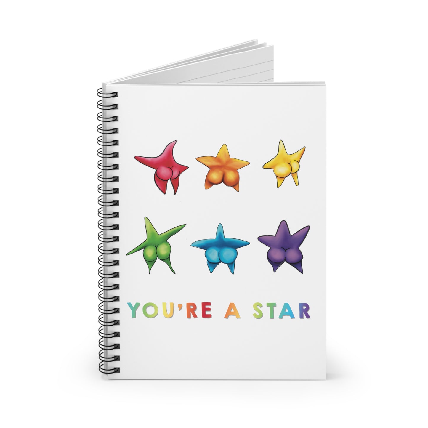 Starfish Cute Funny Spiral Bound Journal