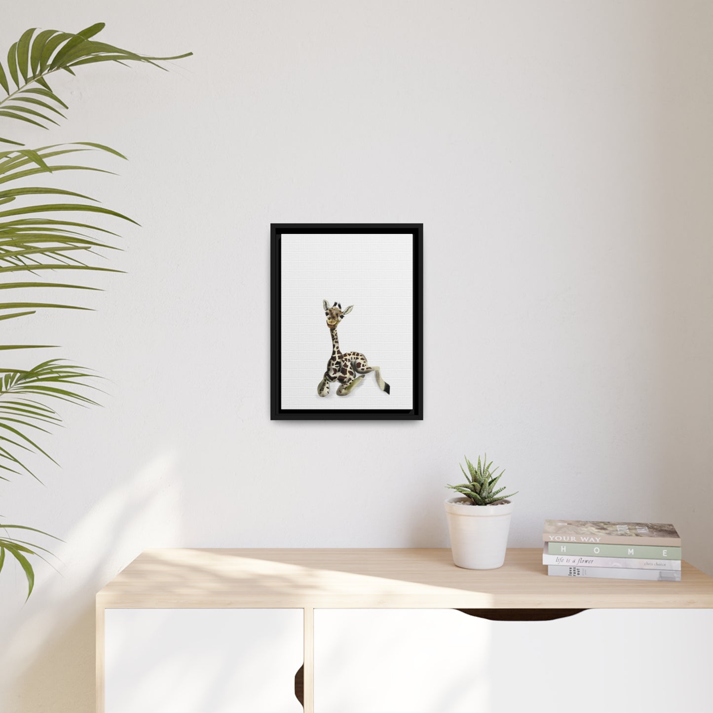 Baby Giraffe Framed Art Print
