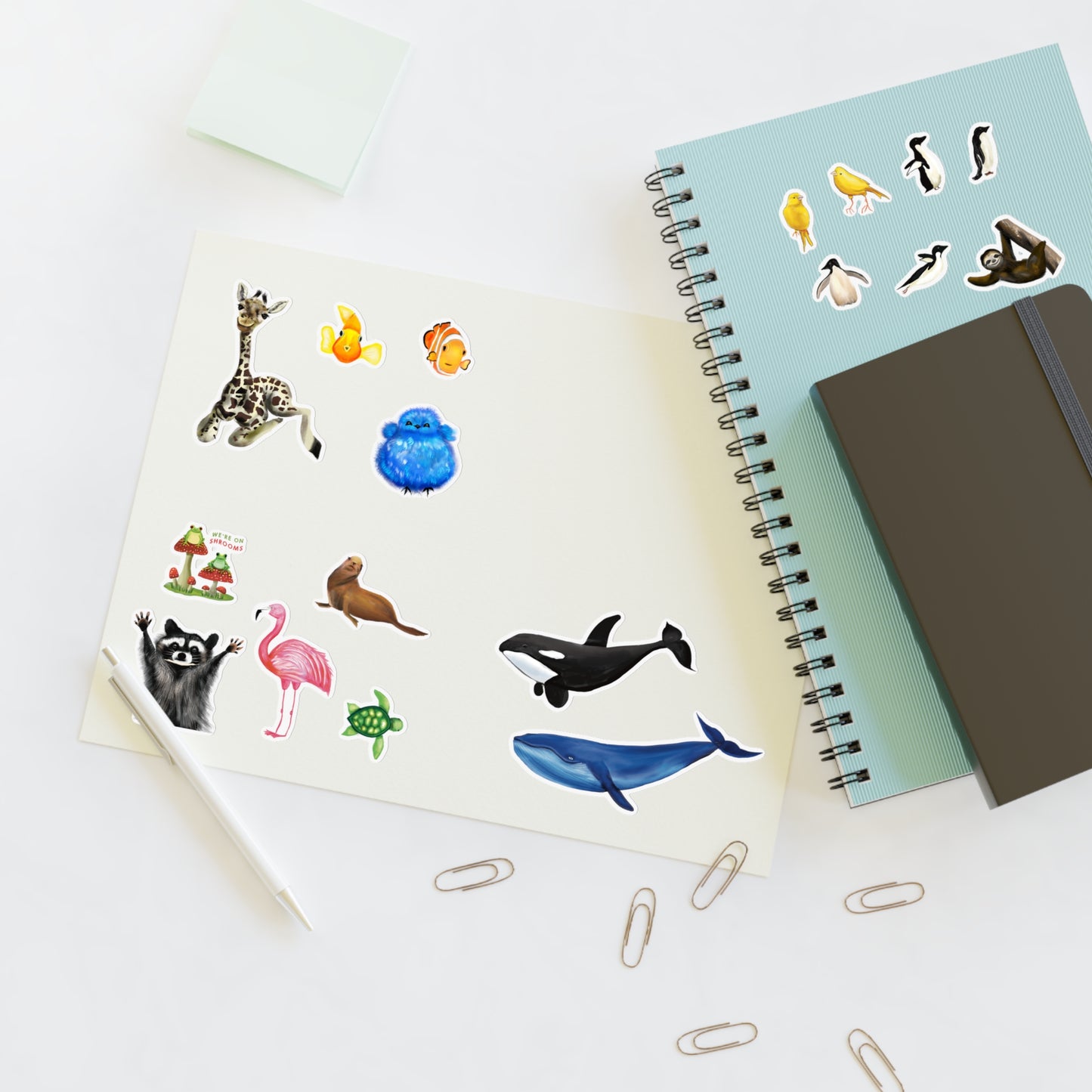 Animal Illustration Sticker Sheet
