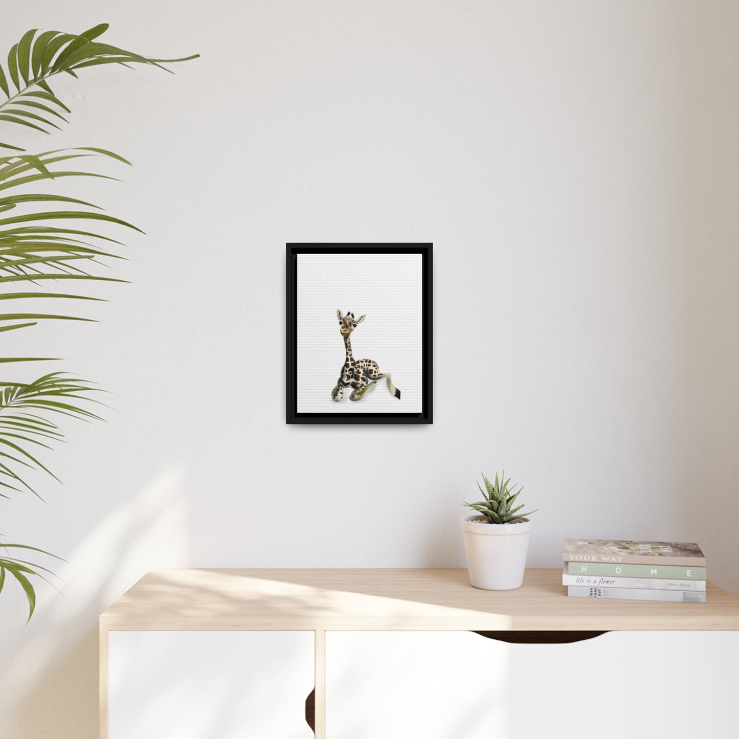 Baby Giraffe Framed Art Print