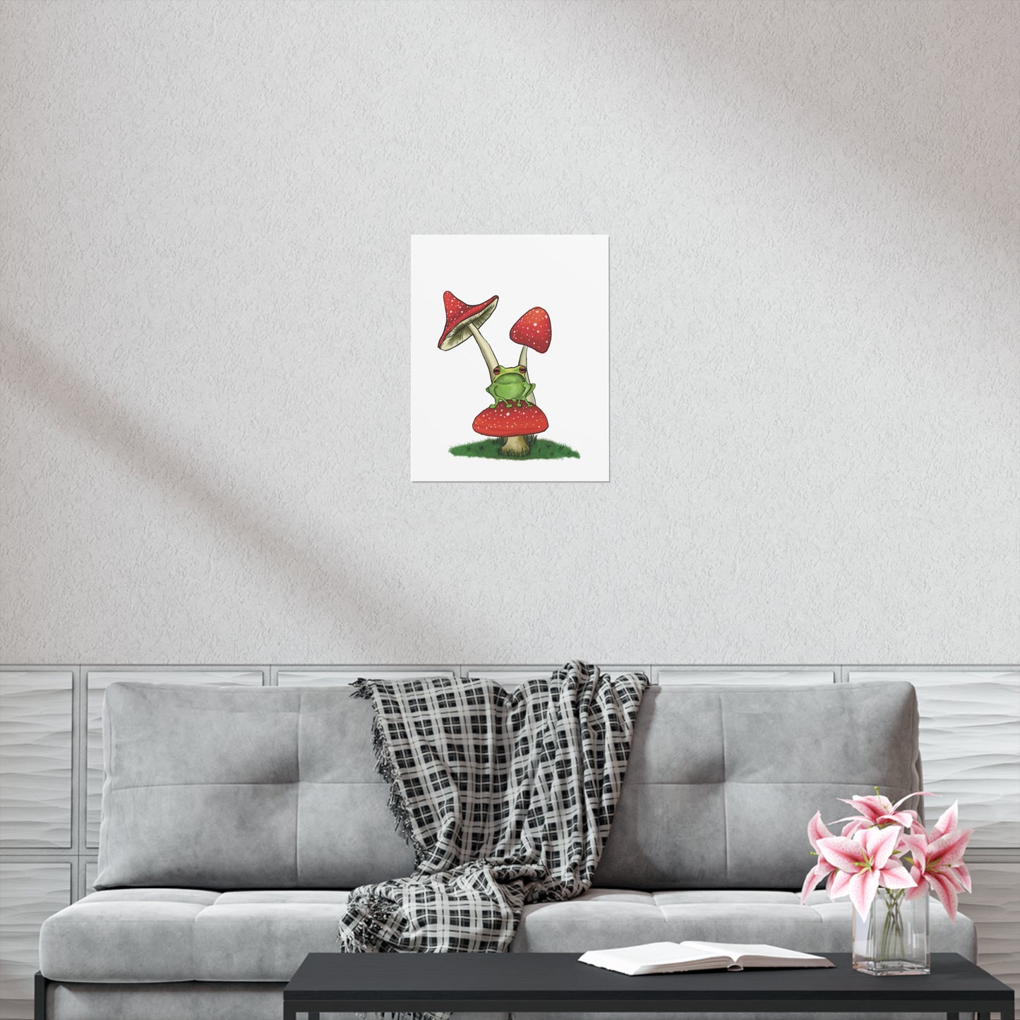 Frog on a Mushroom Art Print