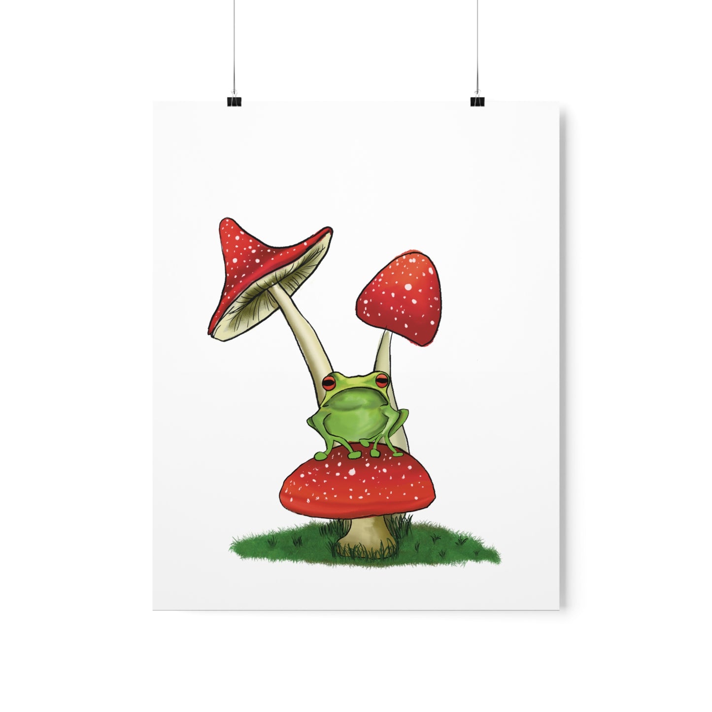 Frog on a Mushroom Art Print