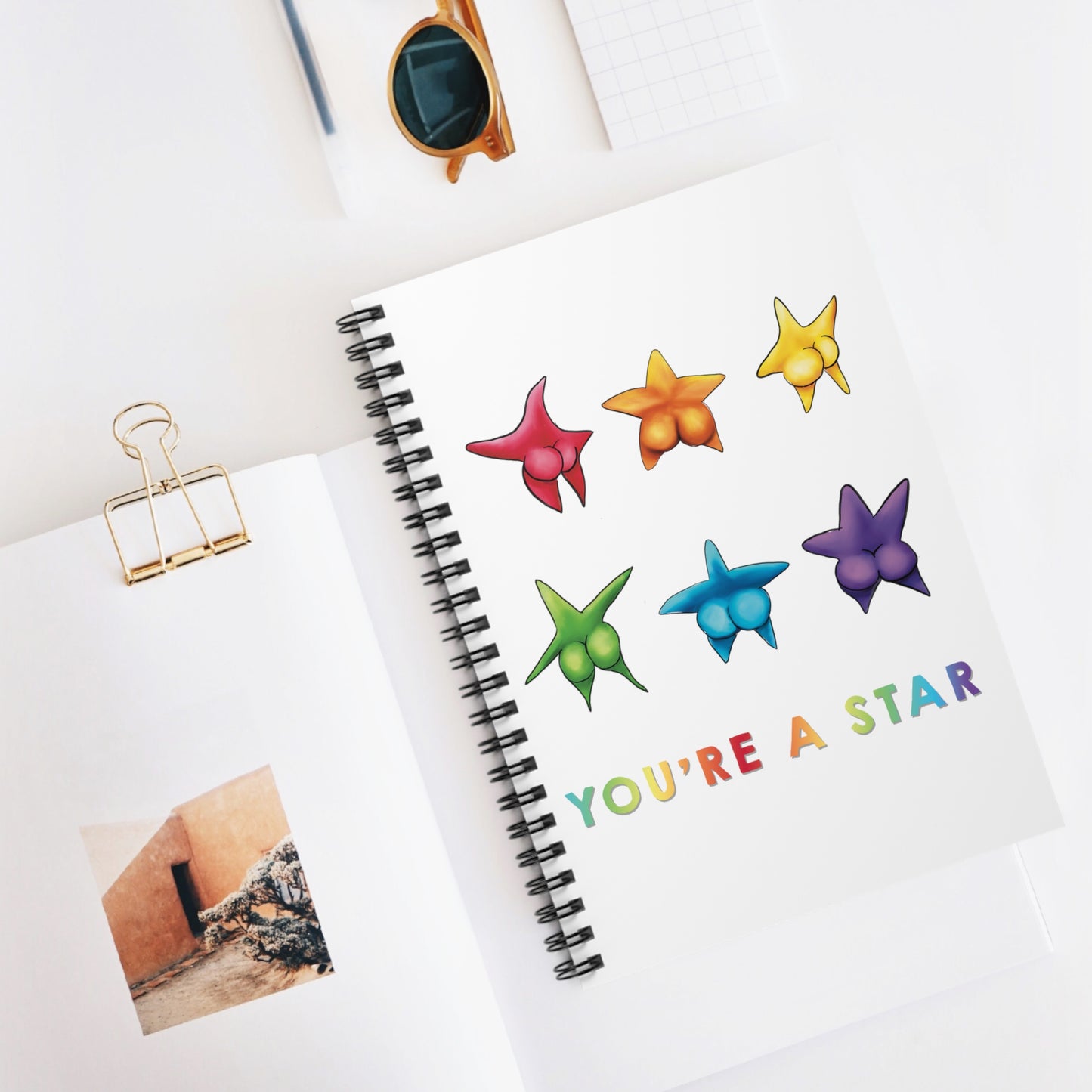 Starfish Cute Funny Spiral Bound Journal