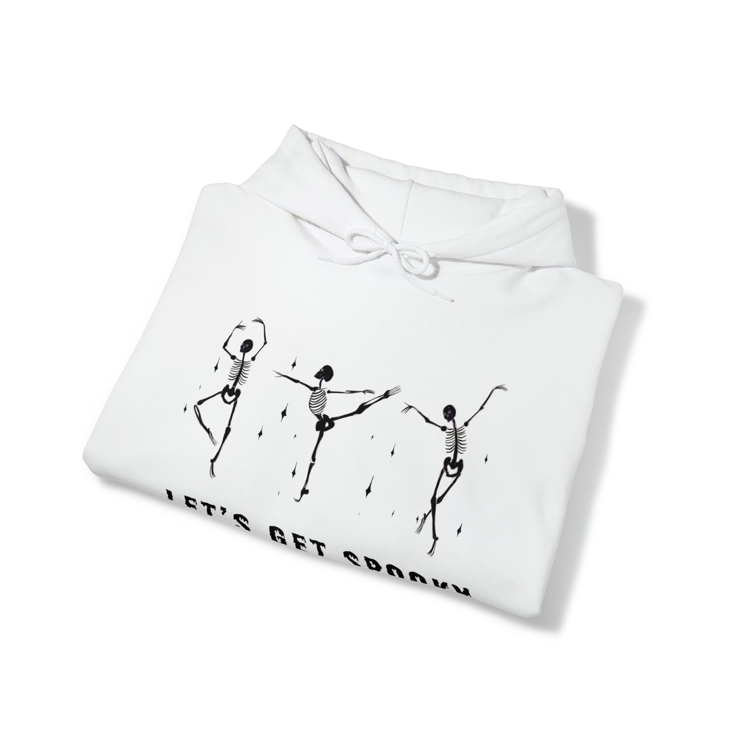 Halloween hoodie cute skeletons, Halloween Sweatshirt, Cute Lets get spooky, Fall Hoodie for women, orange hoodie cute gift