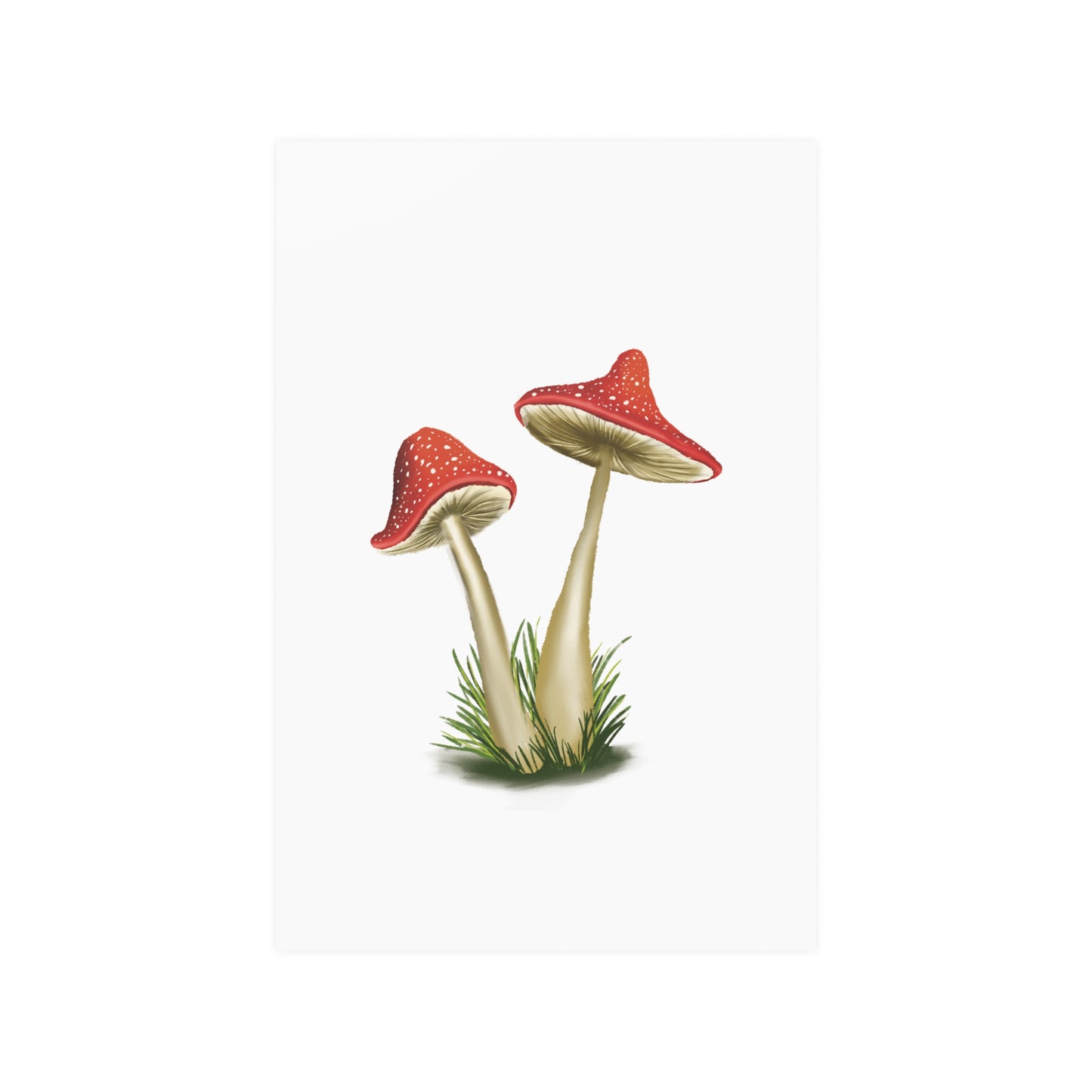 Pretty Red Mushroom Illustration Art Print