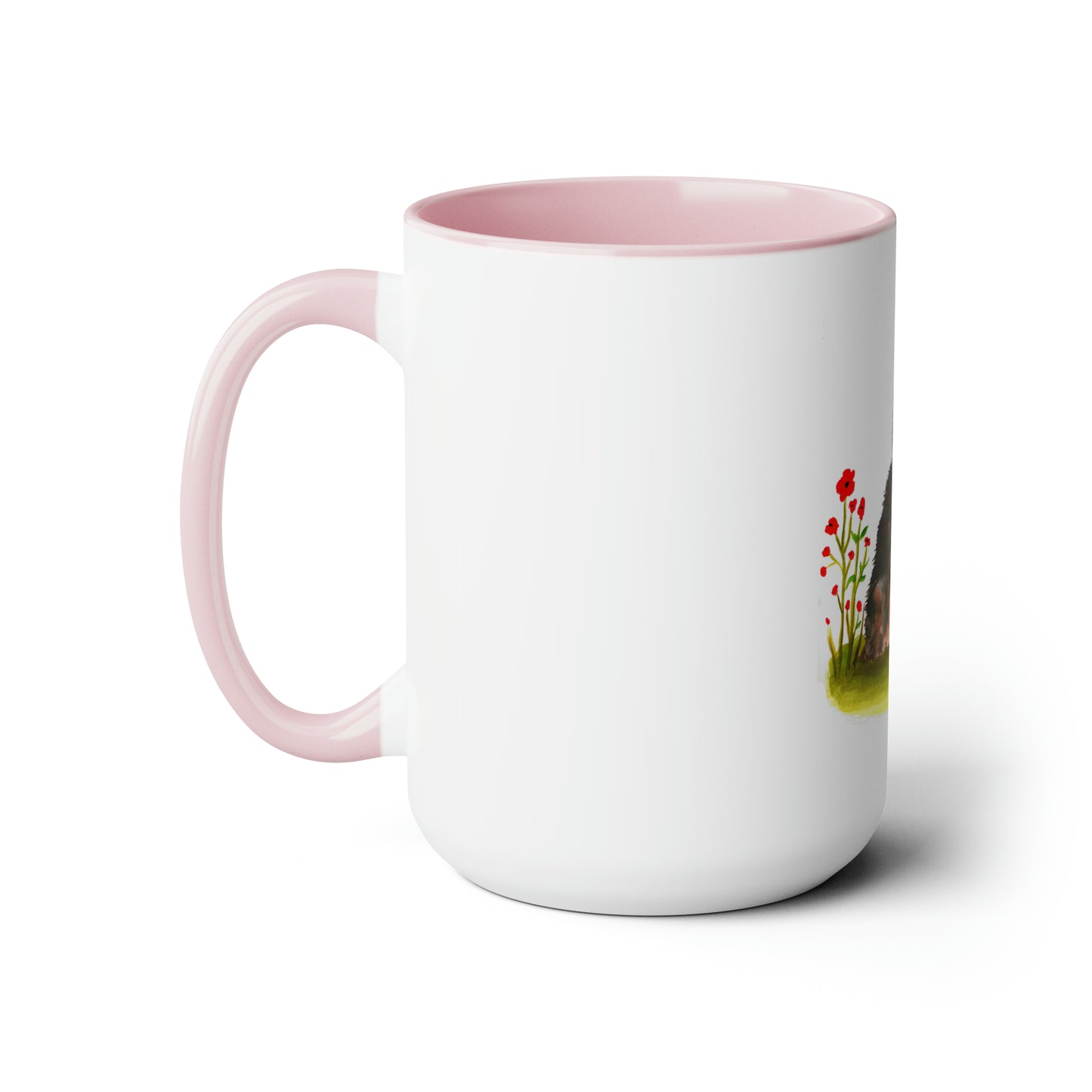 Cute Australian Shepherd in Peonies Mug, Australian Shepherd dog mom, cute pet mom idea, dog lover mom cute gift idea