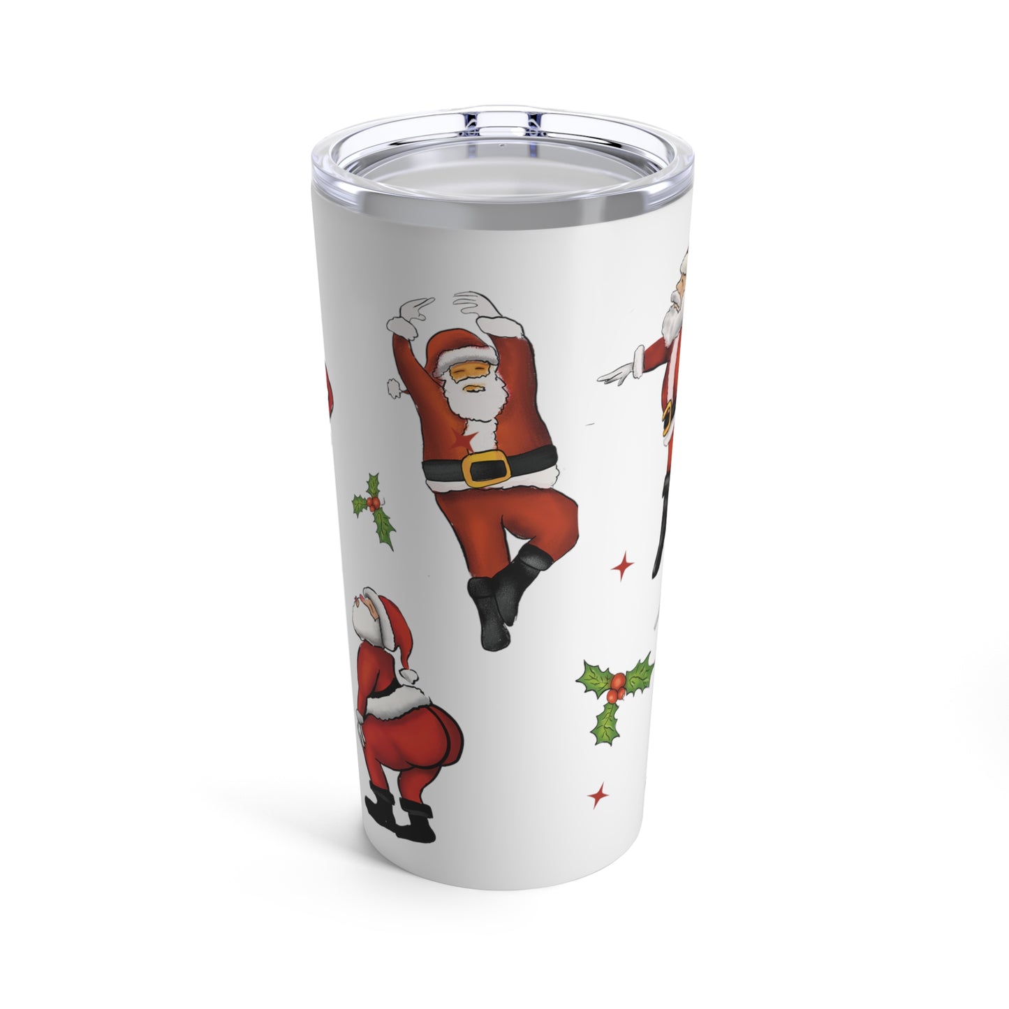 Christmas funny Santa Dancing tumbler, Christmas holiday tumbler, cute christmas tumbler gift idea