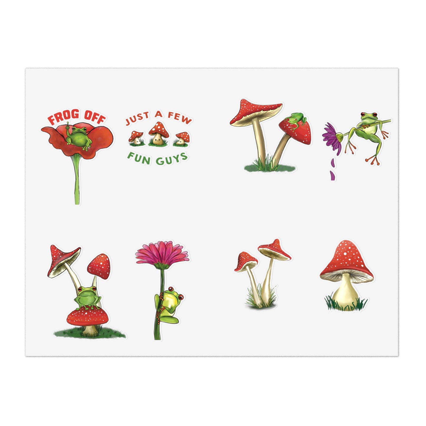 Frog And Shroom Sticker Sheet