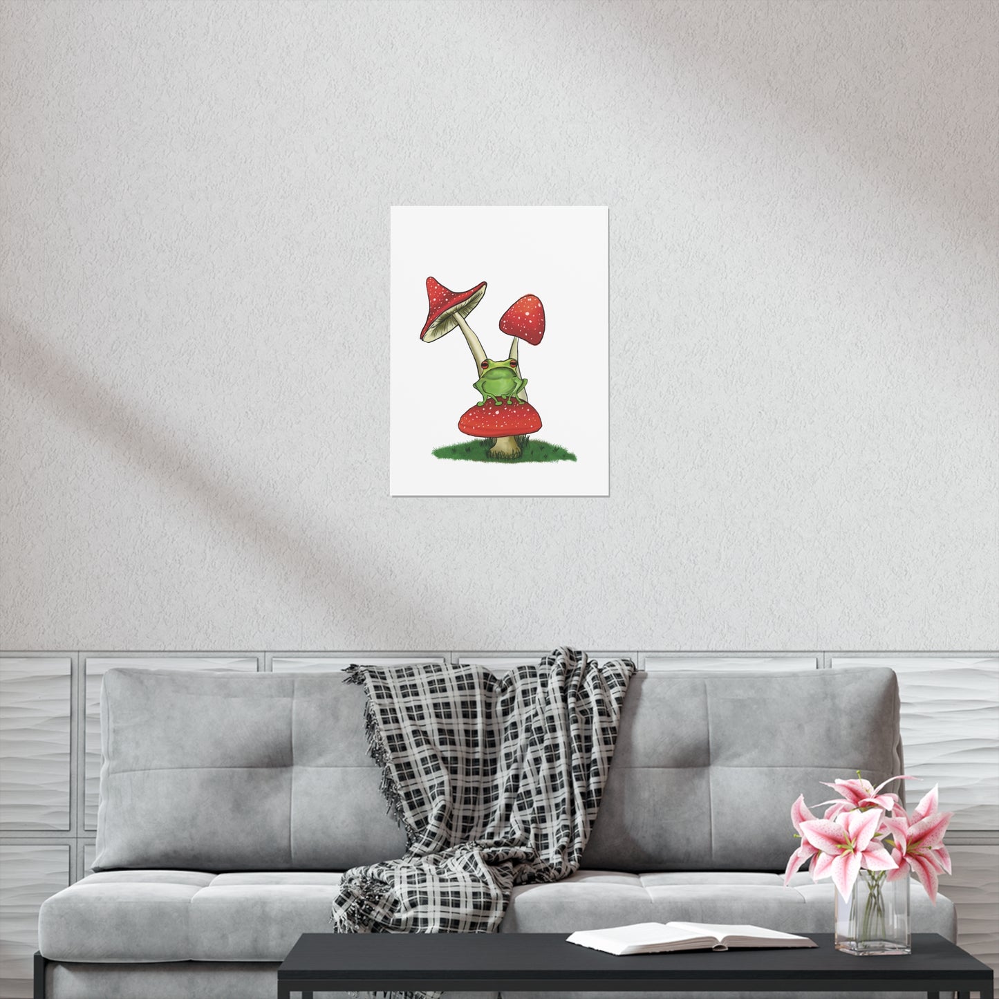 Frog on a Mushroom Art Print
