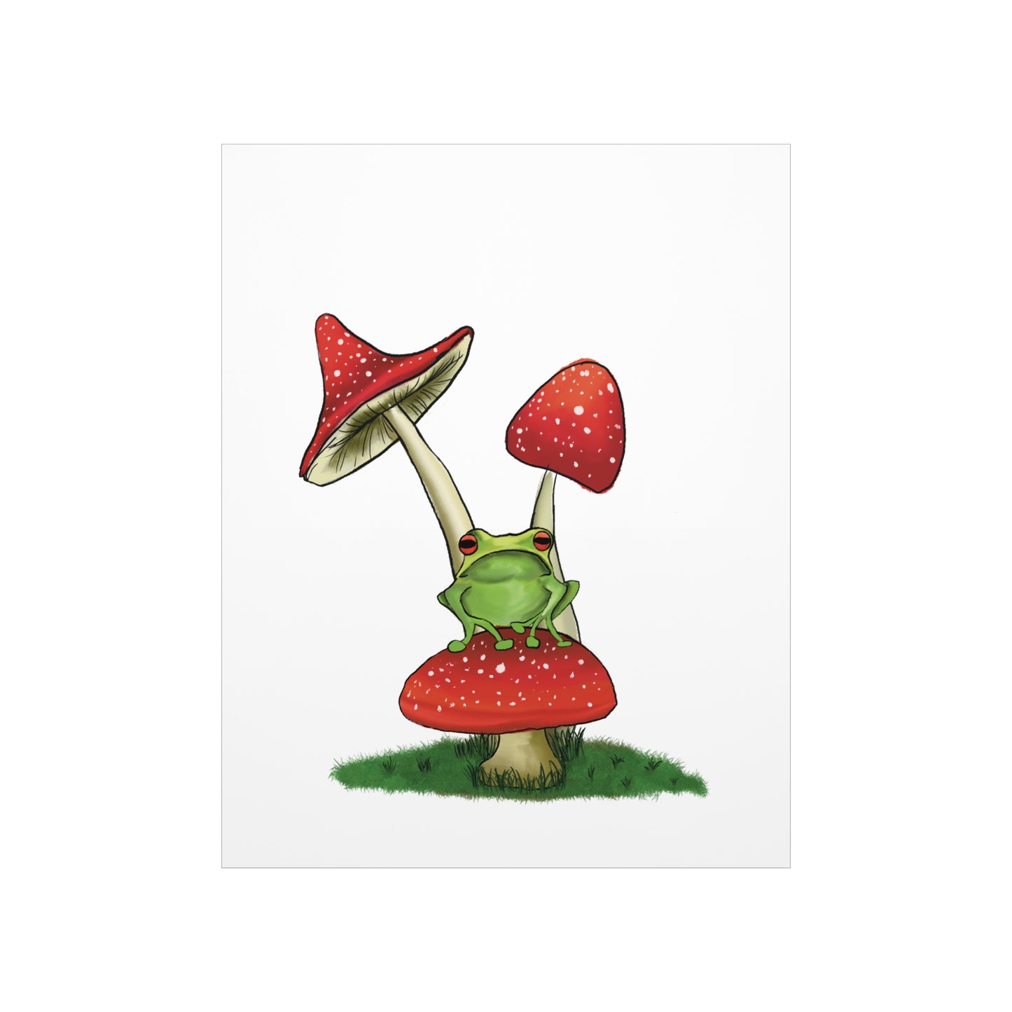 Frog on a Mushroom Art Print