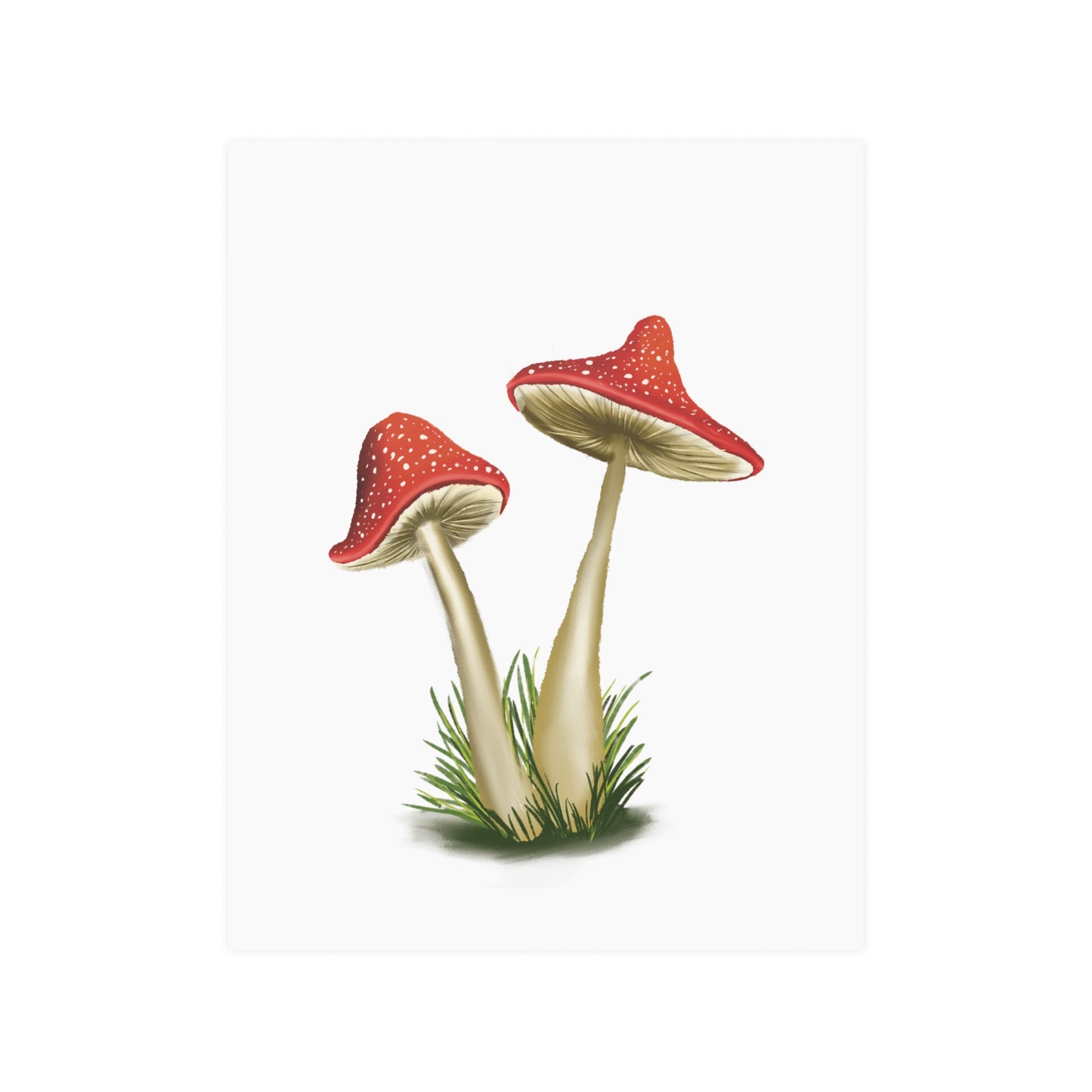 Pretty Red Mushroom Illustration Art Print