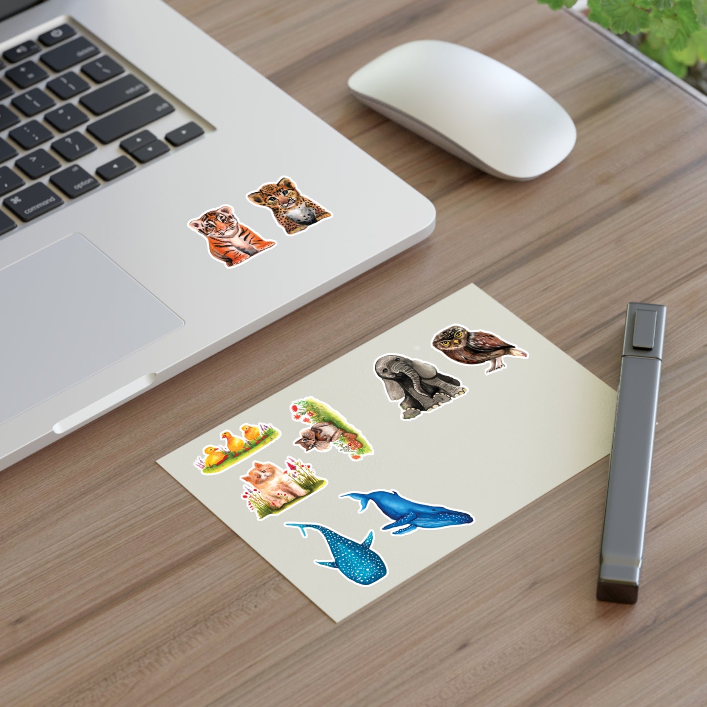 Cute Watercolor Baby Animal Stickers, Die Cut Cute Adorable Sticker sheet, Sticker bundle Sheet, stickers for kids